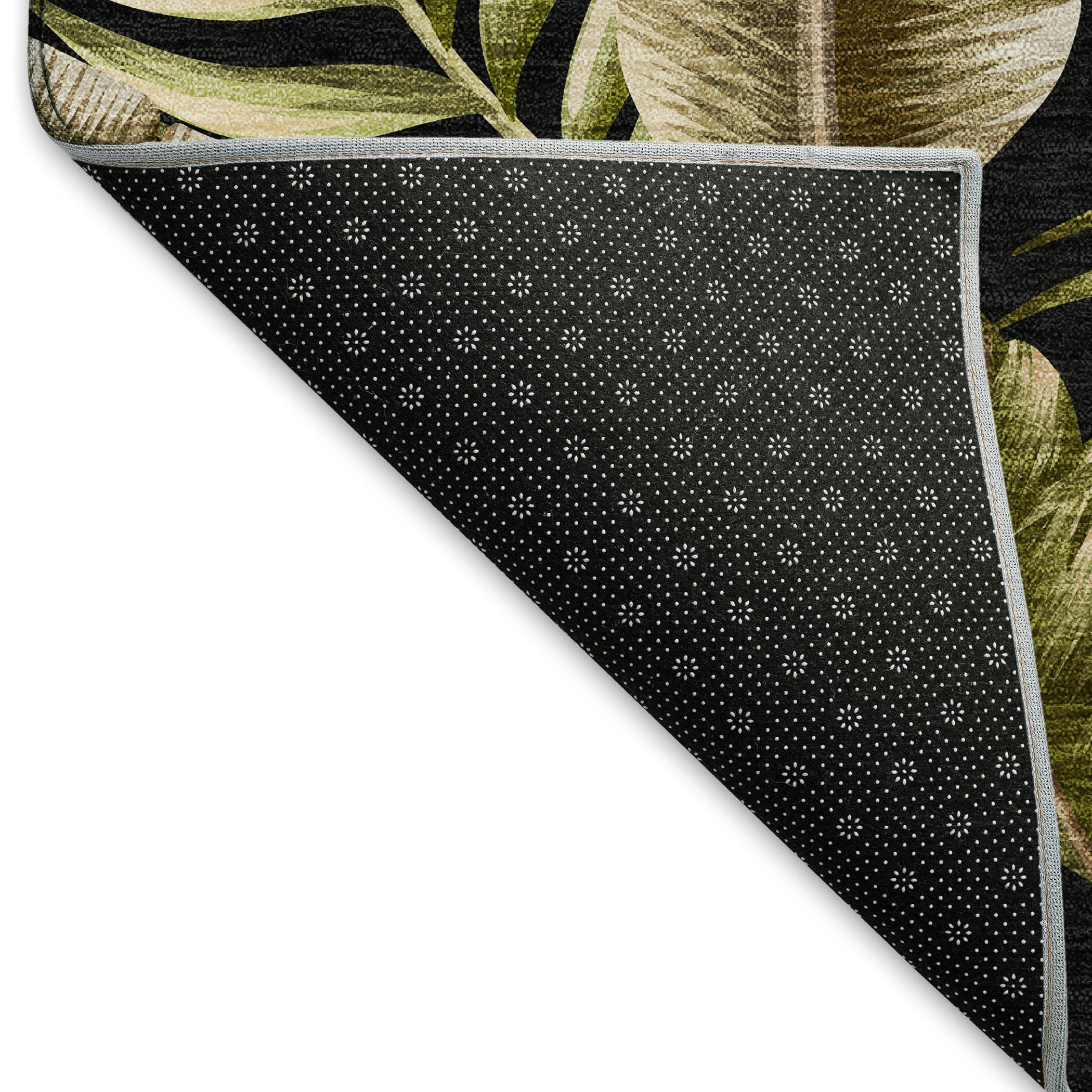 Siena Machine Washable Tropical Midnight Black Rug 1'8" x 2'6" #shape_Rectangle