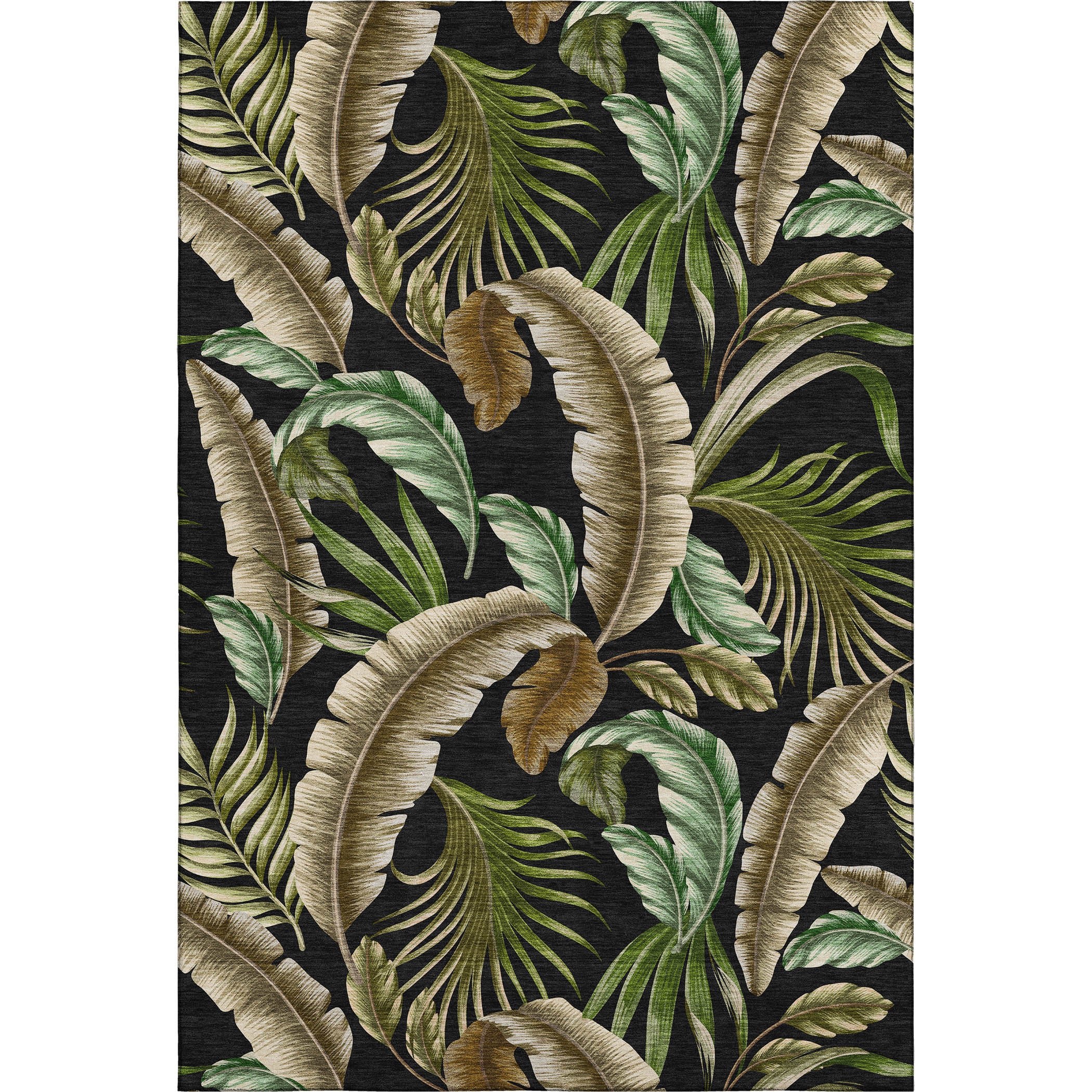 Siena Machine Washable Tropical Midnight Black Rug 2'6" x 3'10" #shape_Rectangle