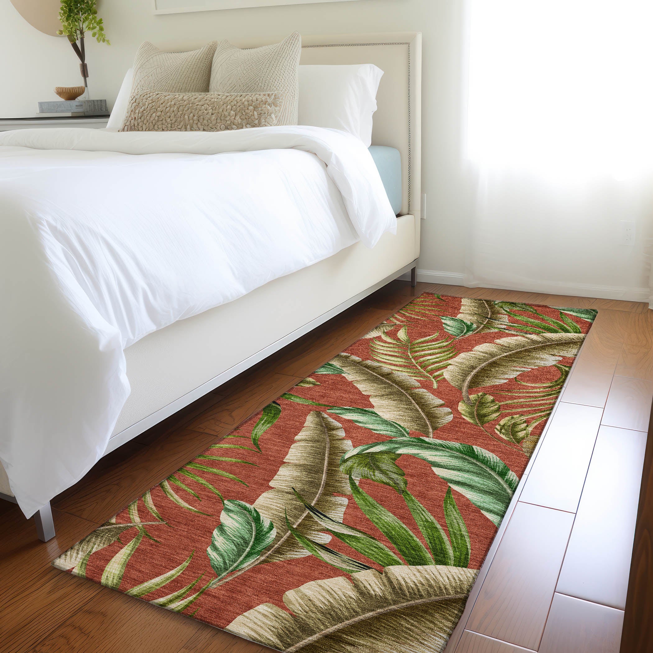Siena Machine Washable Tropical Spice Red Rug 2'3" x 7'6" #shape_Runner