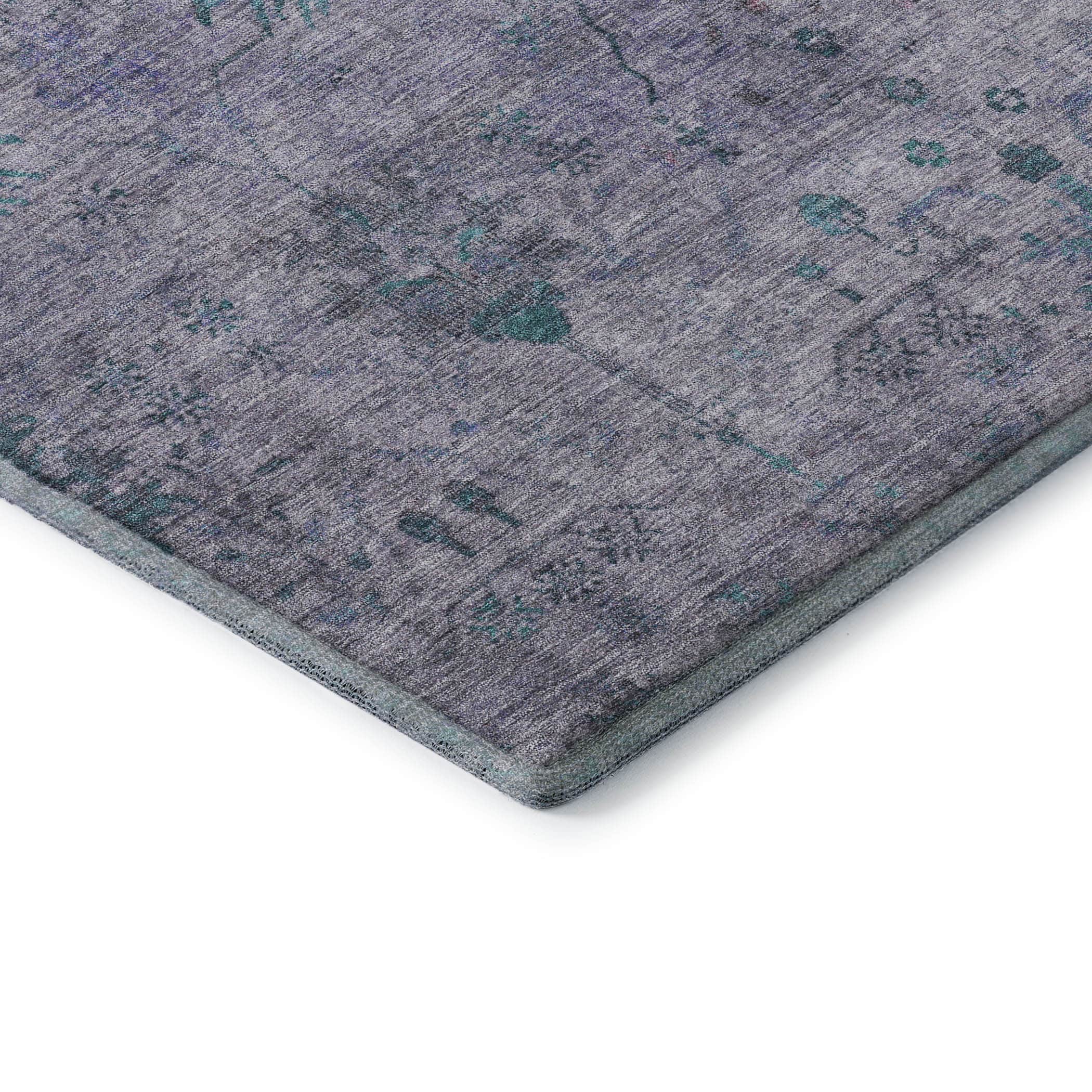 Kotor Machine Washable Traditional Lavender Purple Rug 1'8" x 2'6" #shape_Rectangle