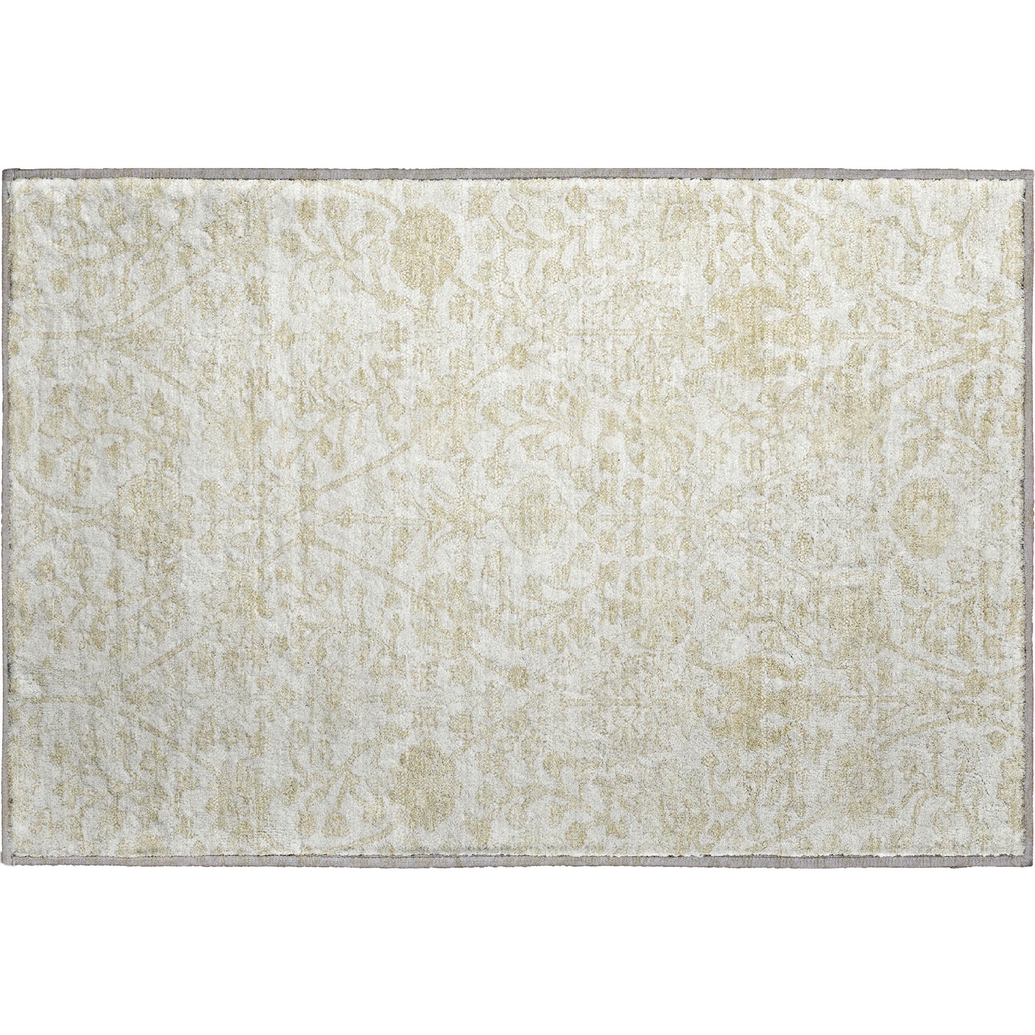 Valletta Machine Washable Traditional Ivory Rug 1'8" x 2'6" #shape_Rectangle