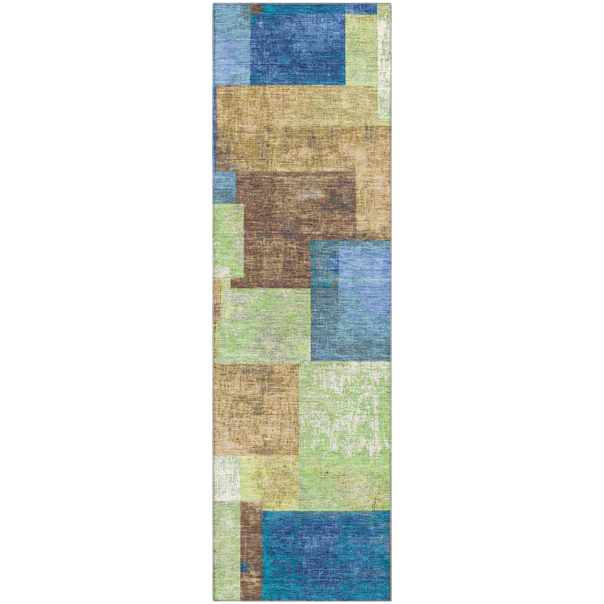 Luang Prabang Machine Washable Traditional Blue Rug 2'3" x 7'6" #shape_Runner