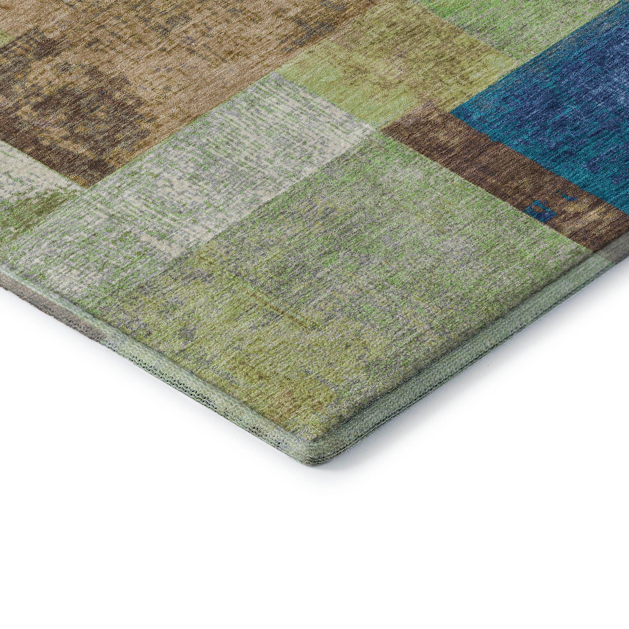 Luang Prabang Machine Washable Traditional Blue Rug 1'8" x 2'6" #shape_Rectangle