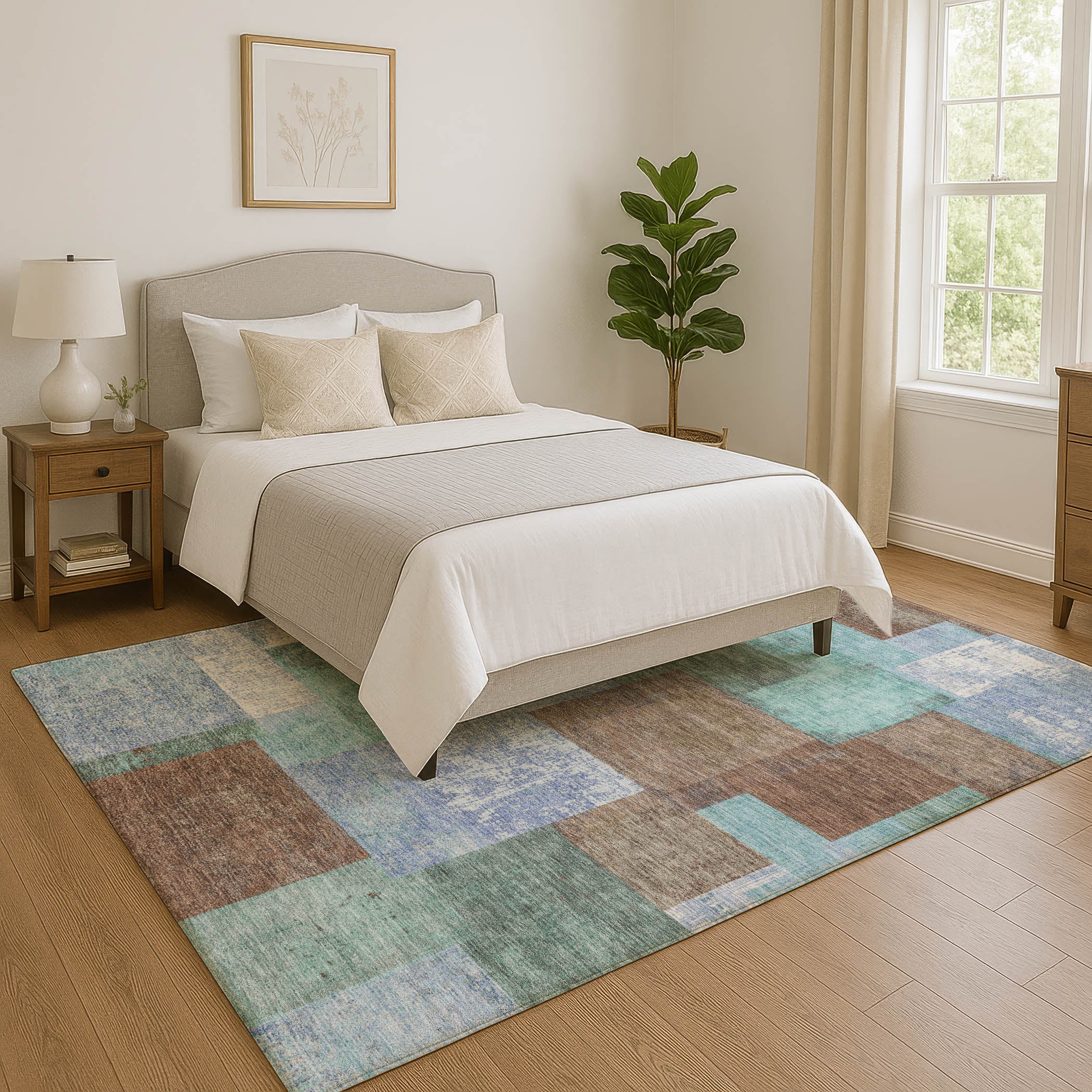 Luang Prabang Machine Washable Traditional Brown Rug 2'6" x 3'10" #shape_Rectangle