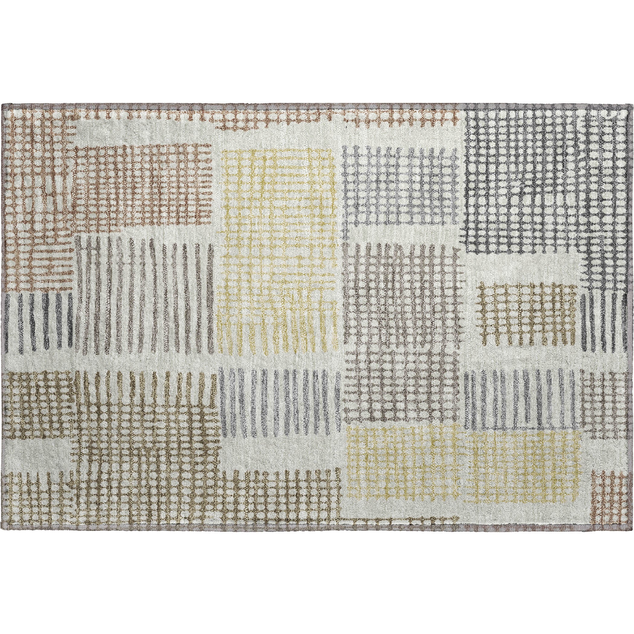 Prague Machine Washable Transitional Dune Brown Rug 1'8" x 2'6" #shape_Rectangle