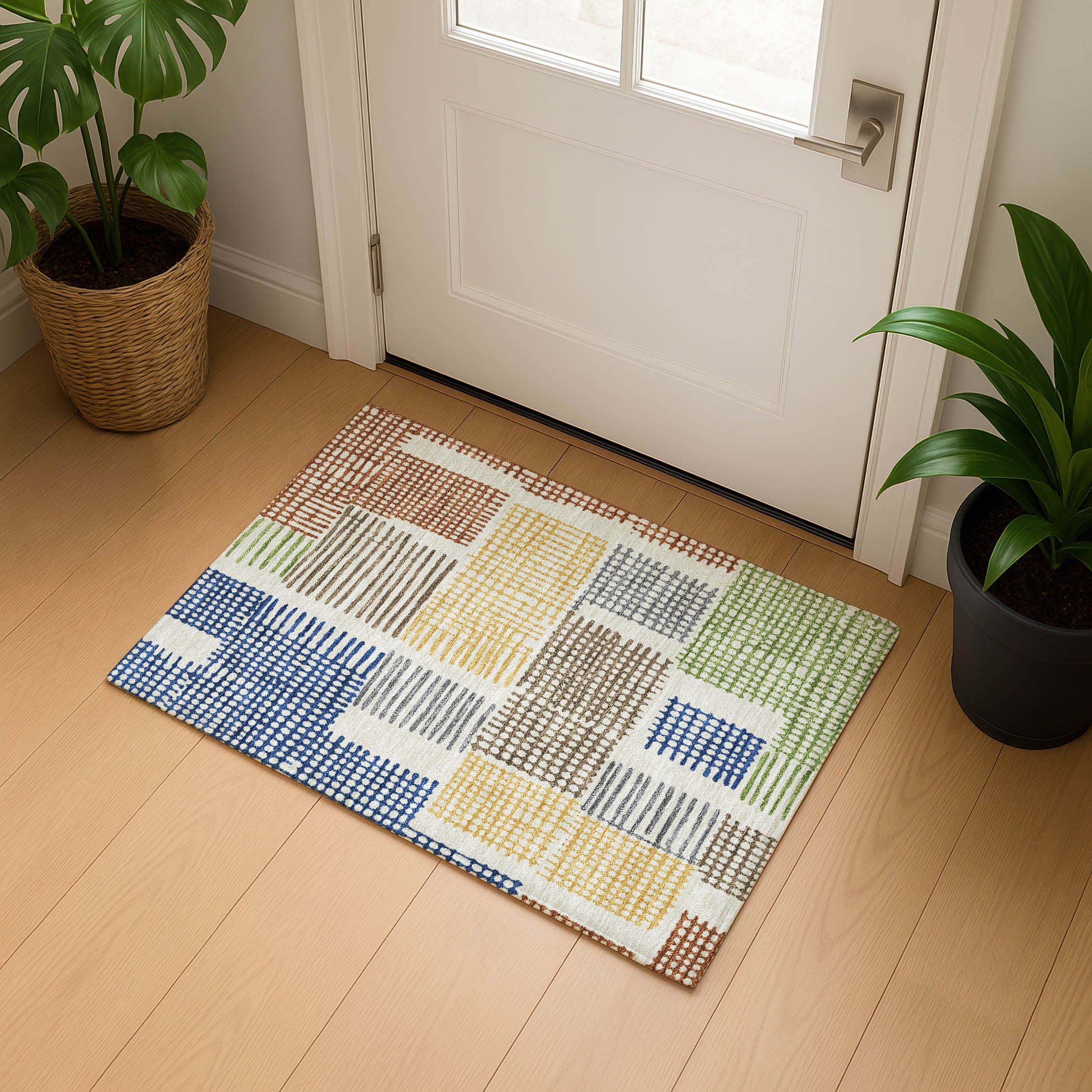 Prague Machine Washable Transitional Putty Ivory Rug 1'8" x 2'6" #shape_Rectangle
