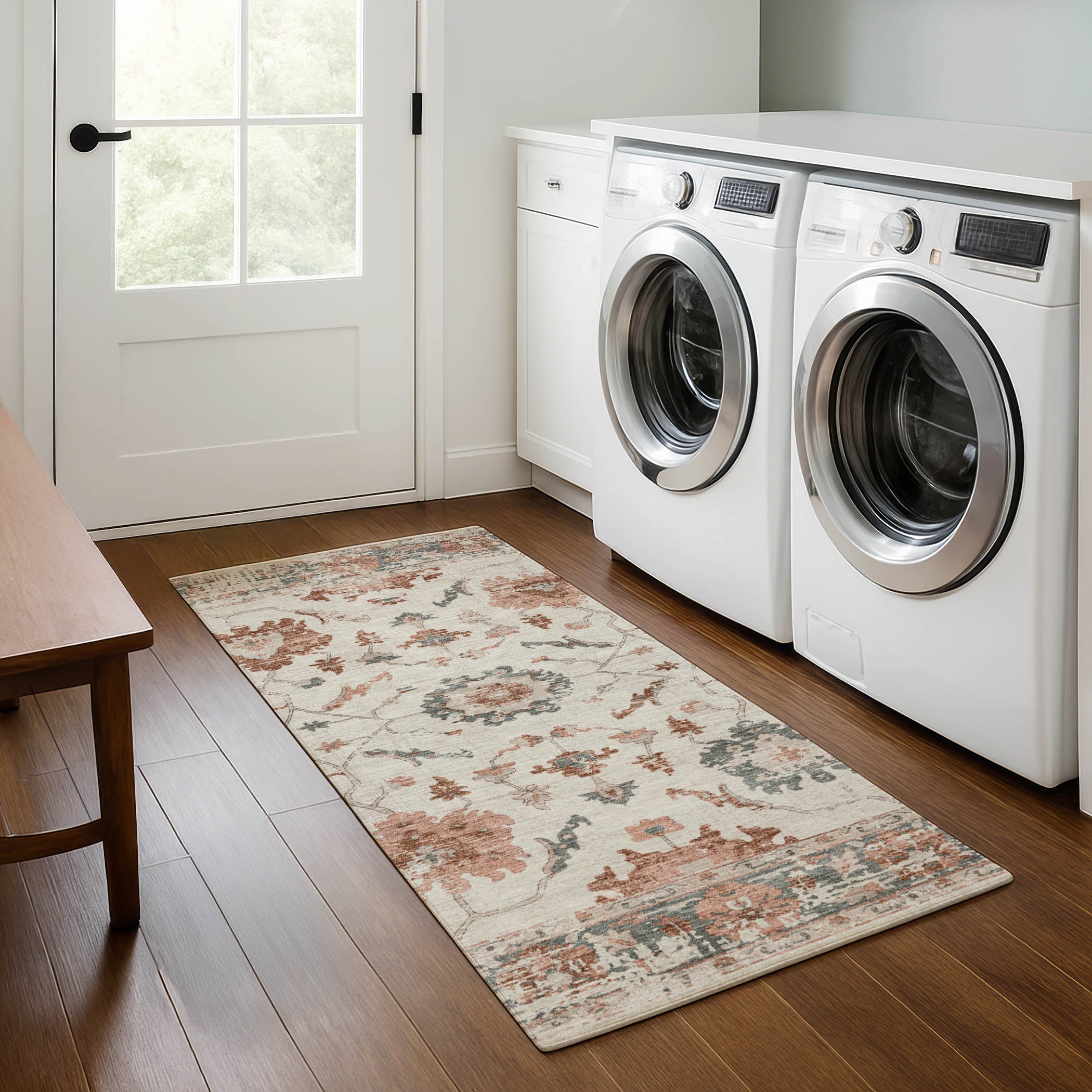Oaxaca Machine Washable Traditional Linen Ivory Rug 2'3" x 7'6" #shape_Runner