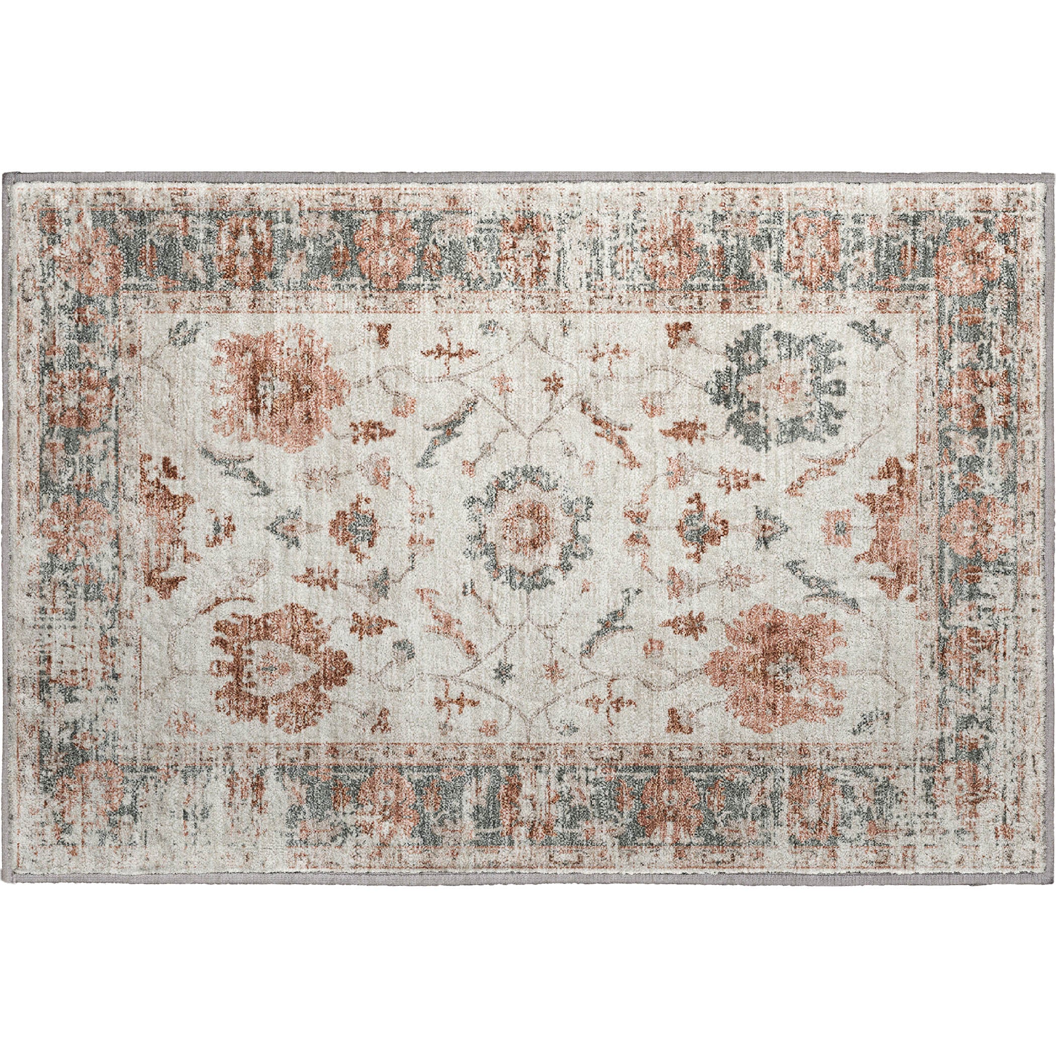Oaxaca Machine Washable Traditional Linen Ivory Rug 1'8" x 2'6" #shape_Rectangle