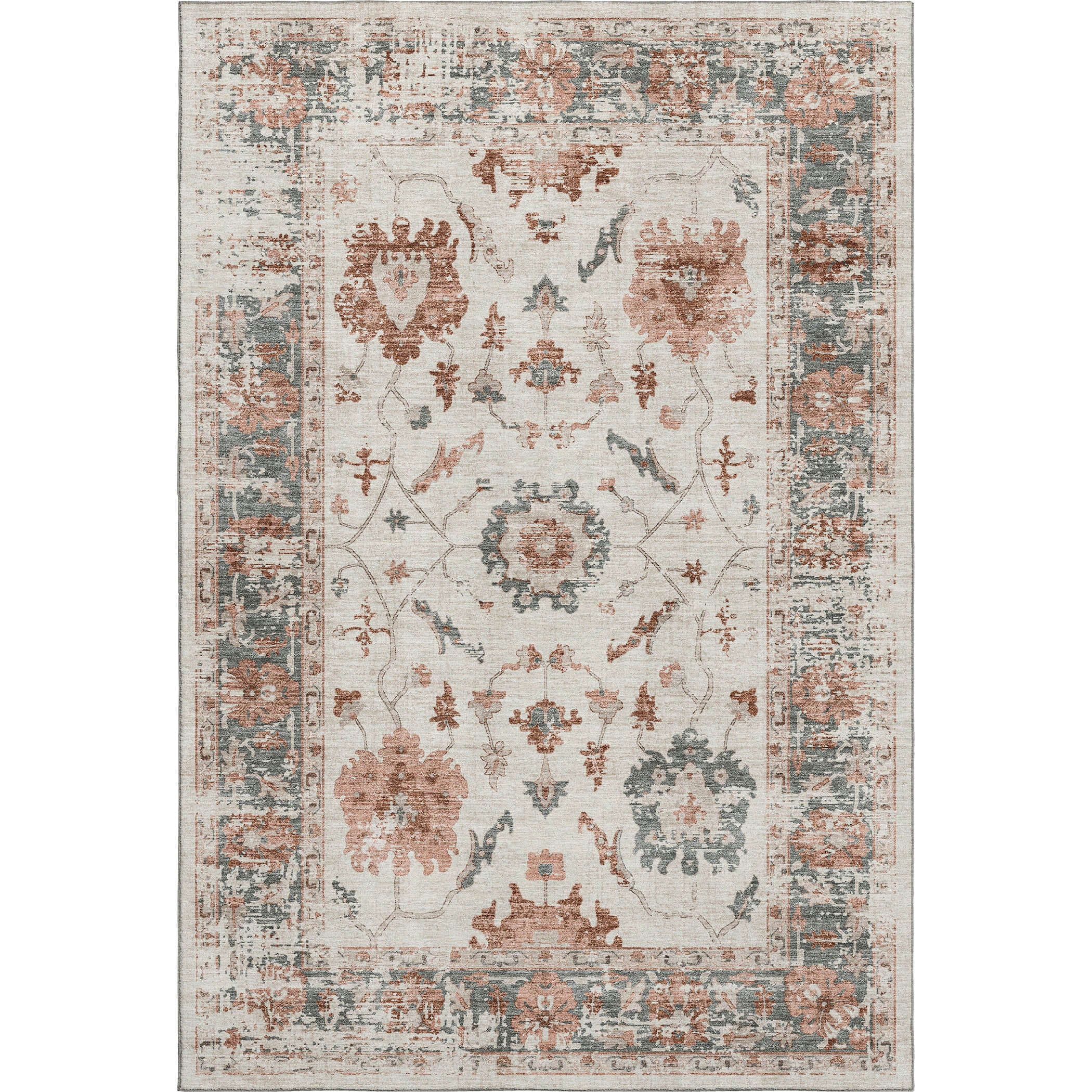 Oaxaca Machine Washable Traditional Linen Ivory Rug 2'6" x 3'10" #shape_Rectangle