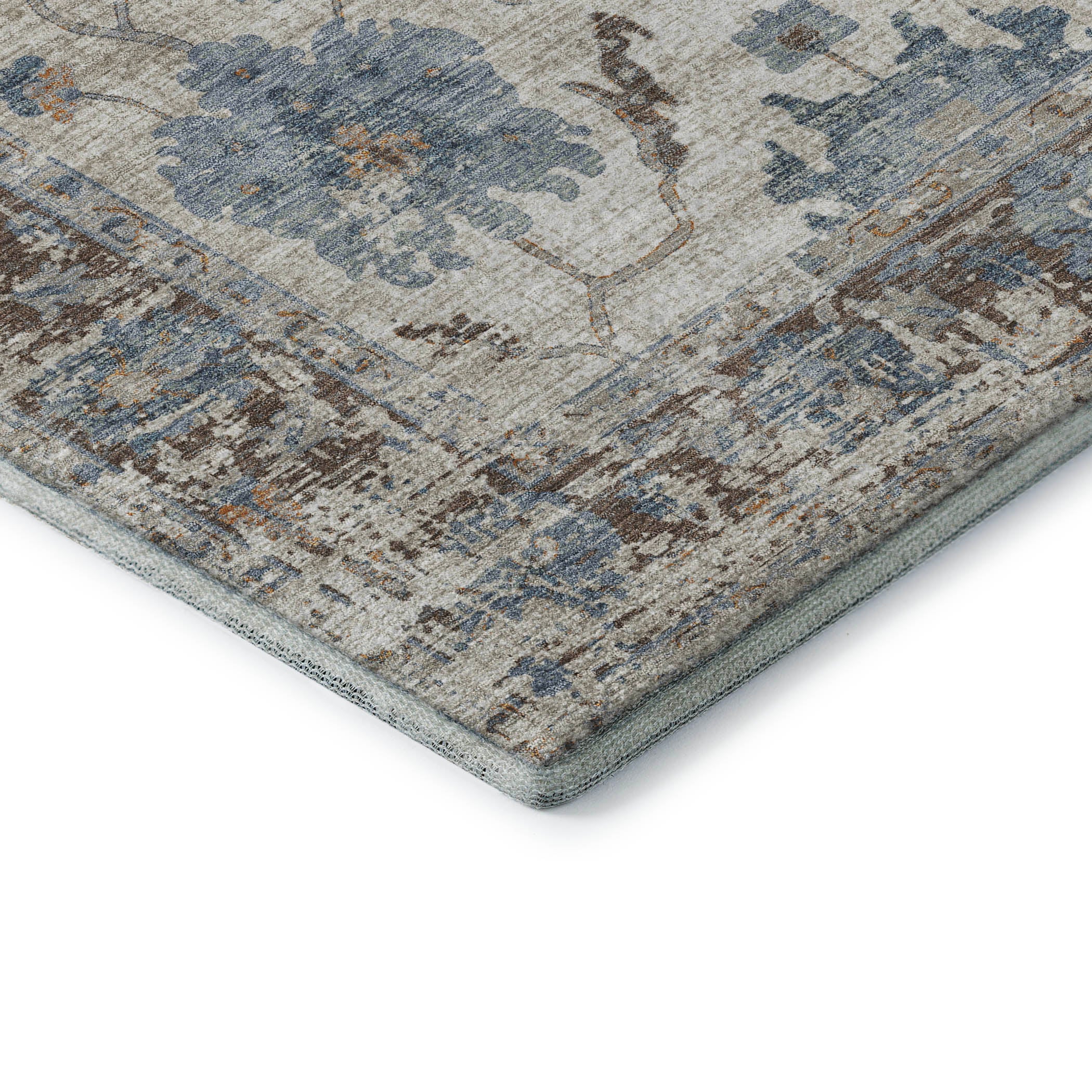 Oaxaca Machine Washable Traditional Putty Ivory Rug 1'8" x 2'6" #shape_Rectangle