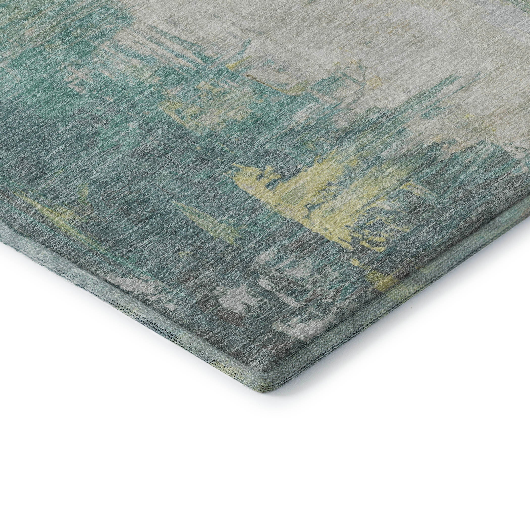 Colombo Machine Washable Transitional Seafoam Blue Rug 1'8" x 2'6" #shape_Rectangle