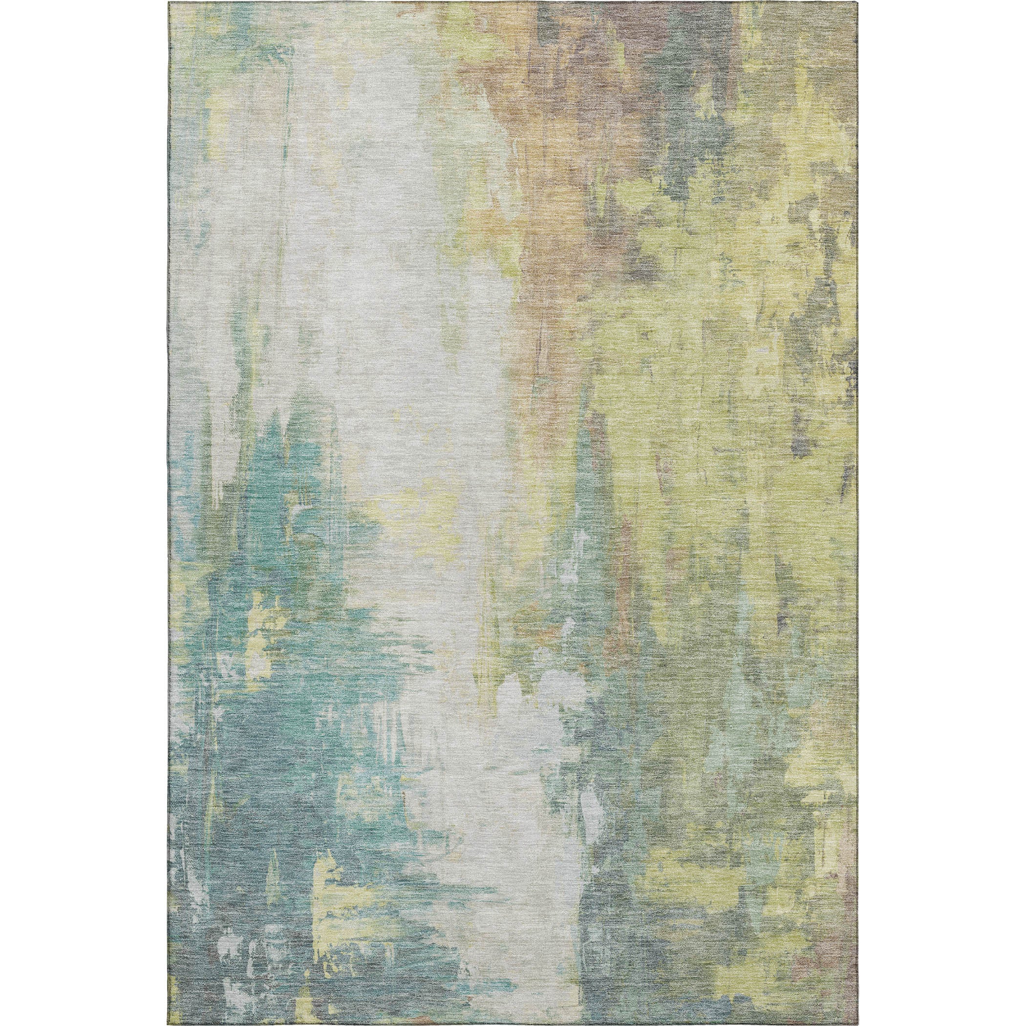 Colombo Machine Washable Transitional Seafoam Blue Rug 2'6" x 3'10" #shape_Rectangle