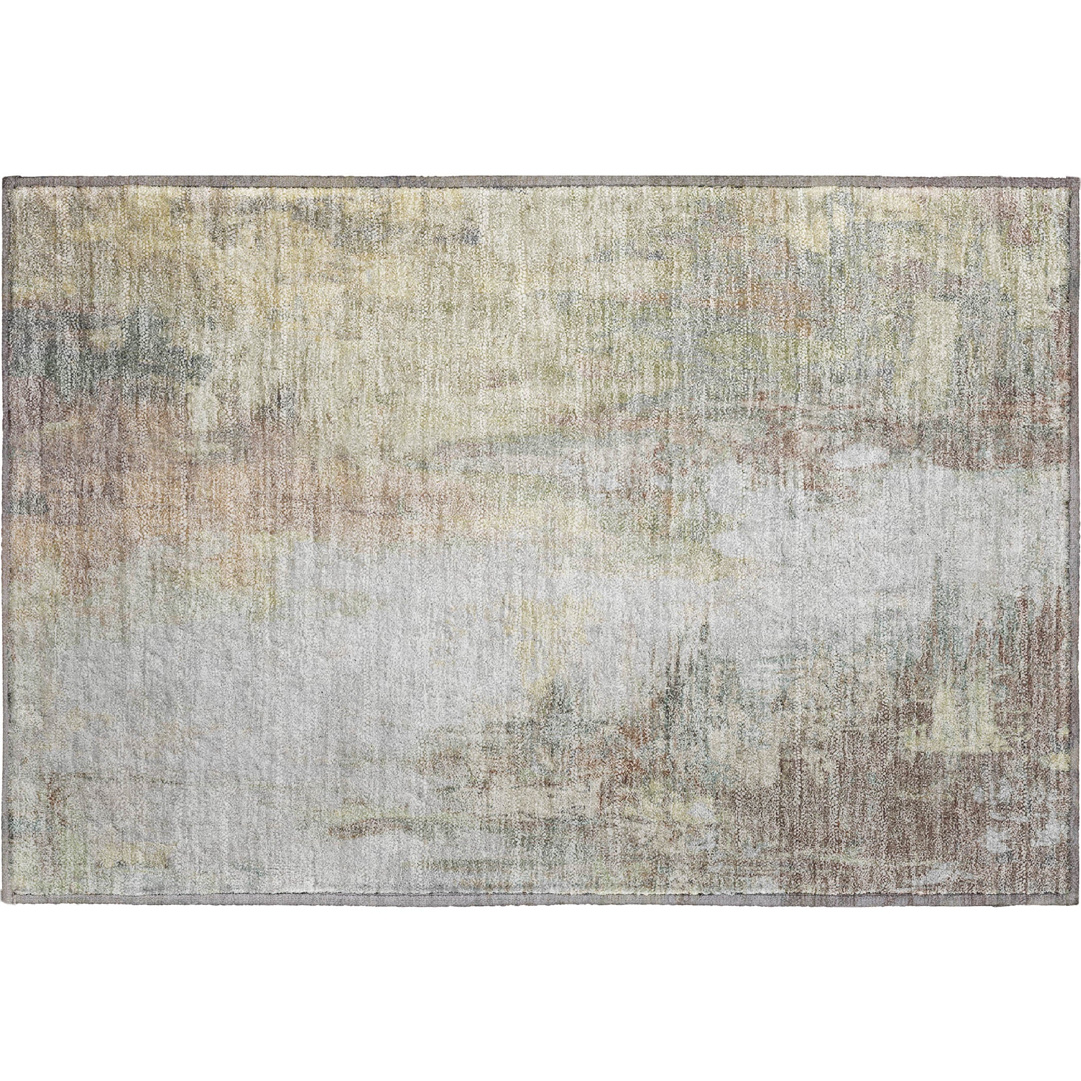 Colombo Machine Washable Transitional Tan Brown Rug 1'8" x 2'6" #shape_Rectangle