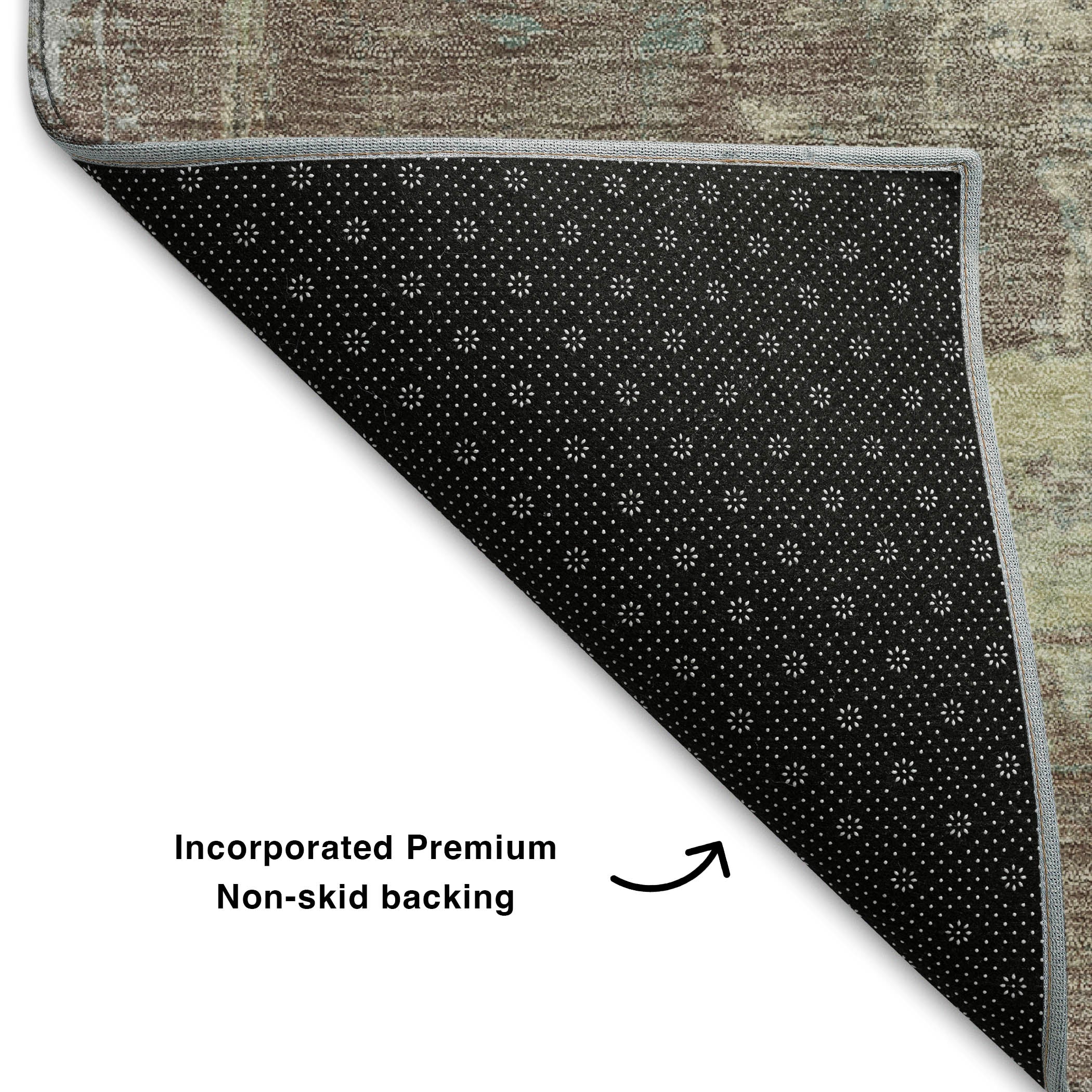 Colombo Machine Washable Transitional Tan Brown Rug 1'8" x 2'6" #shape_Rectangle