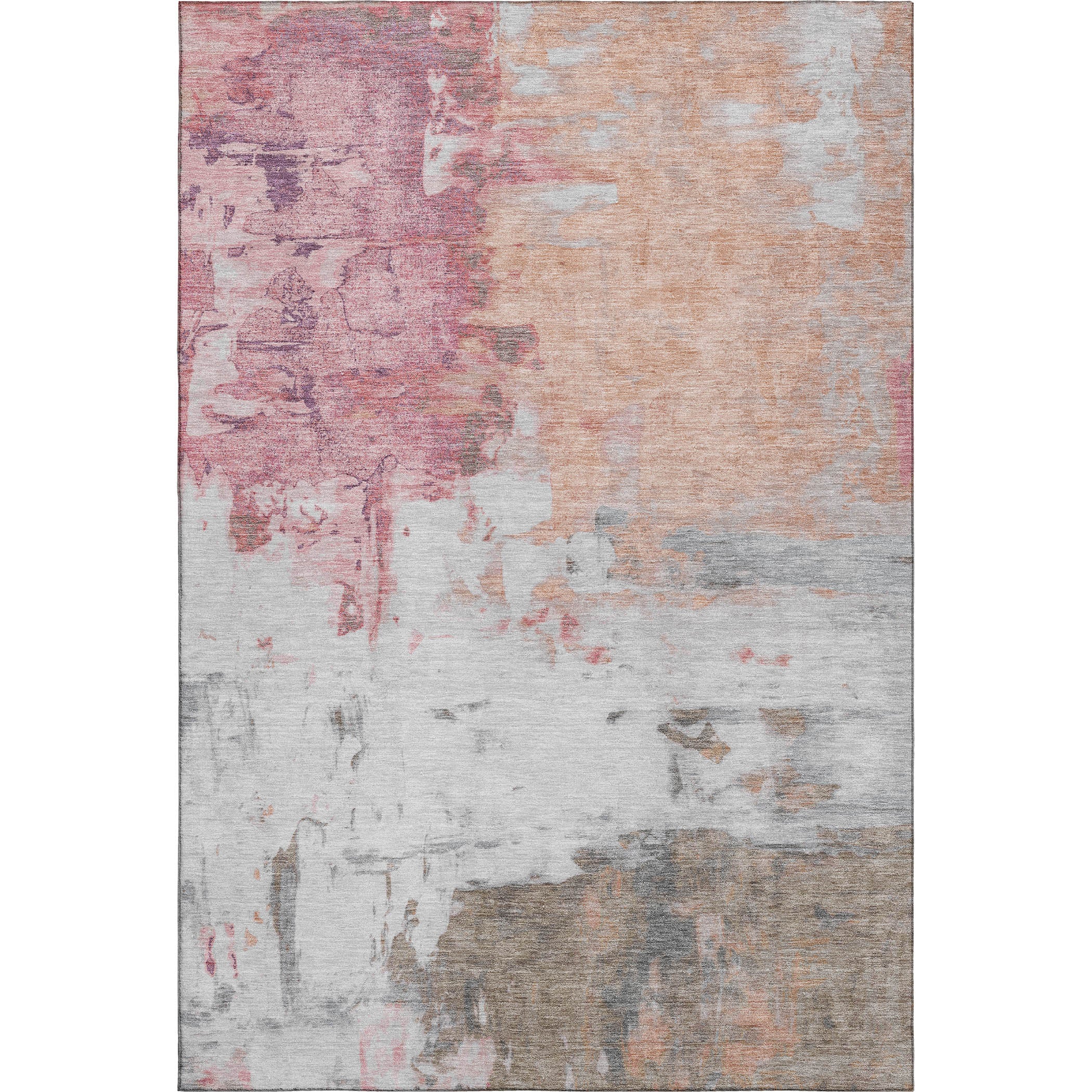 Budapest Machine Washable Transitional Salmon Orange Rug 2'6" x 3'10" #shape_Rectangle