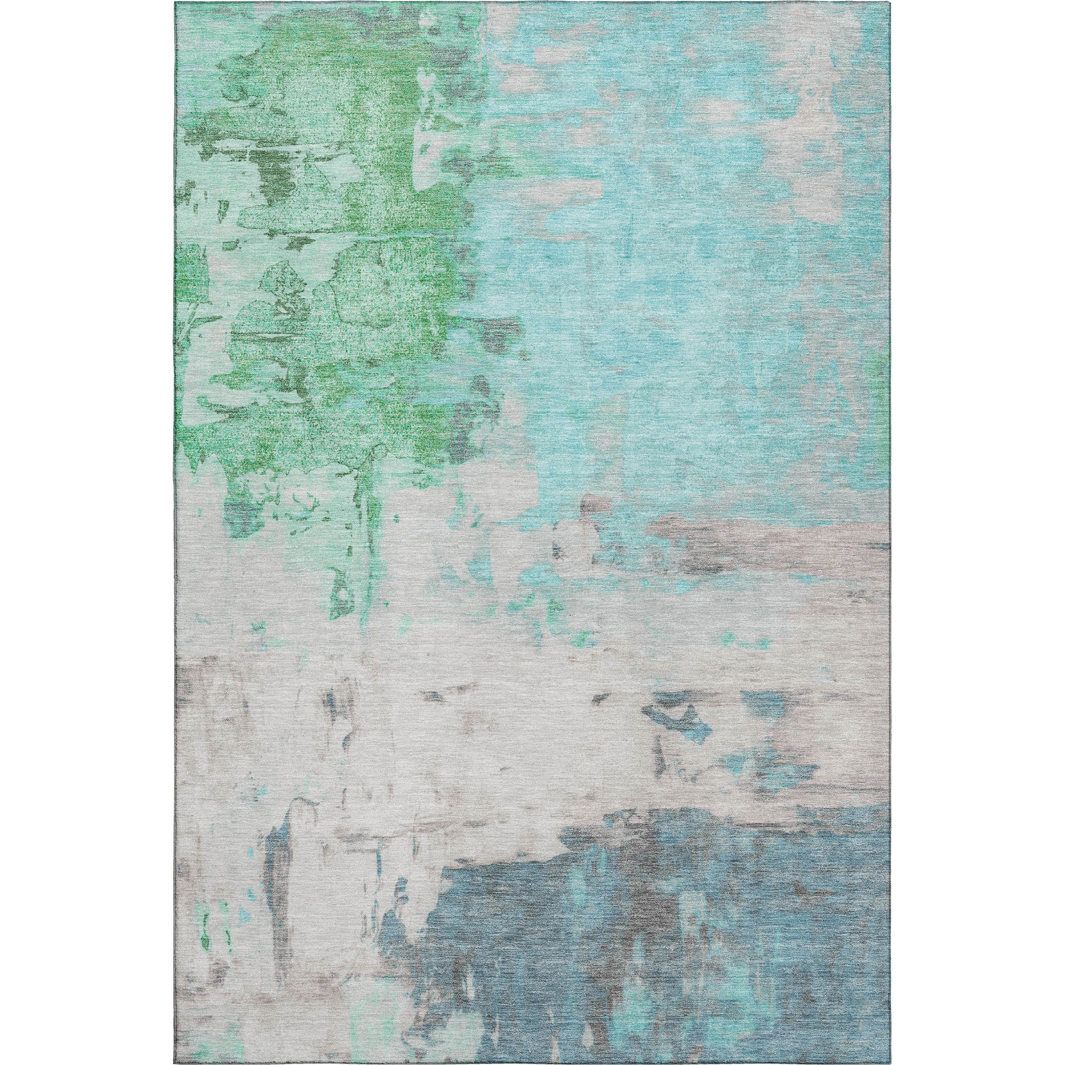 Budapest Machine Washable Transitional Teal Rug 2'6" x 3'10" #shape_Rectangle