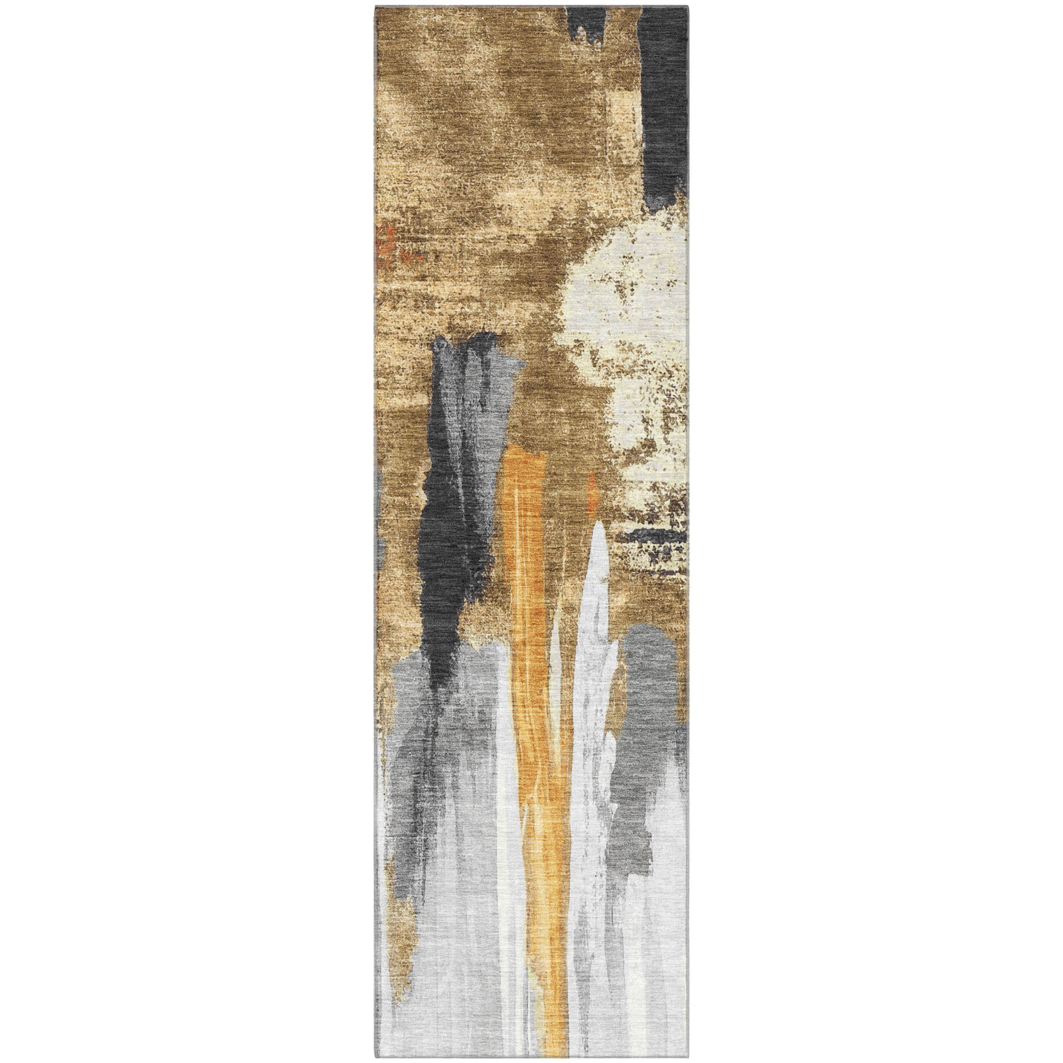 Luang Prabang Machine Washable Transitional Black Rug 2'3" x 7'6" #shape_Runner
