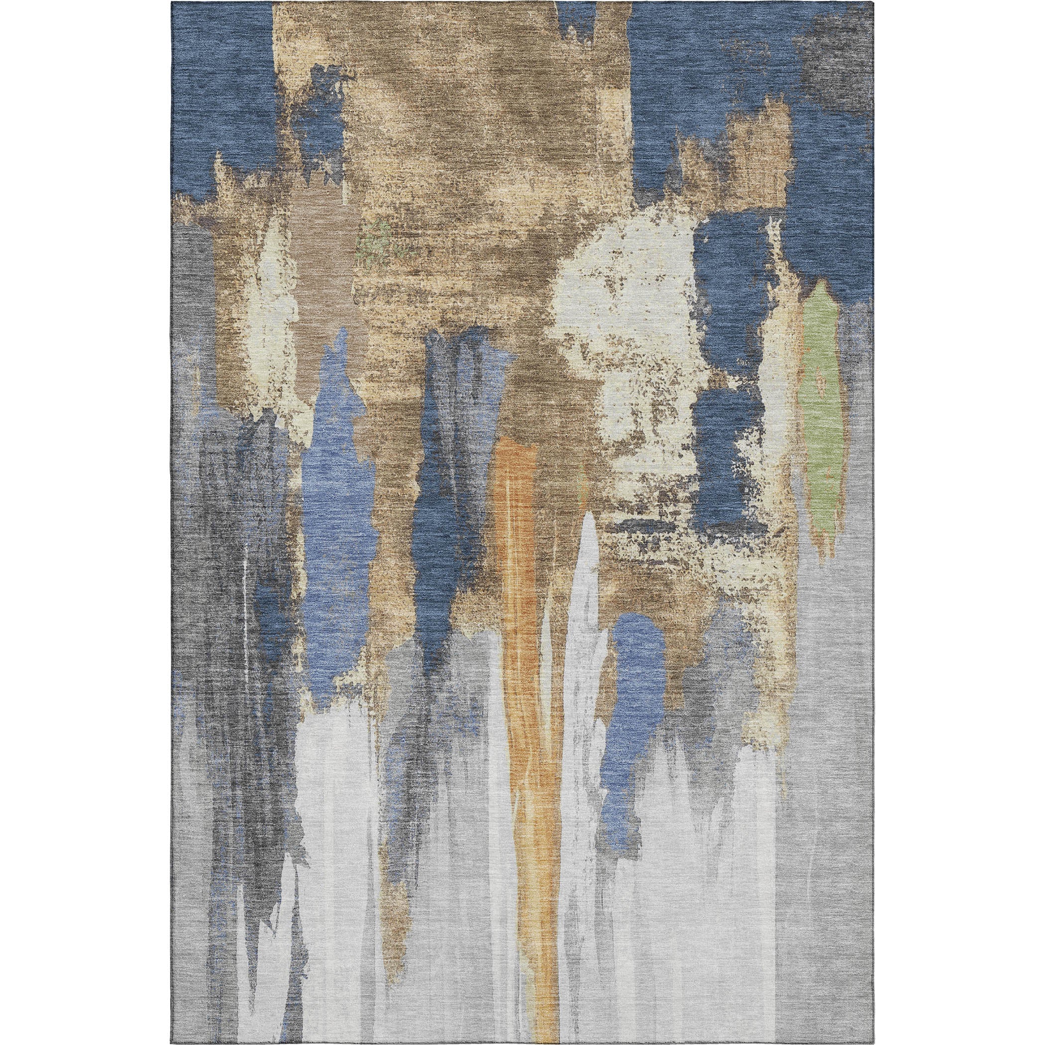 Luang Prabang Machine Washable Transitional Navy Blue Rug 2'6" x 3'10" #shape_Rectangle