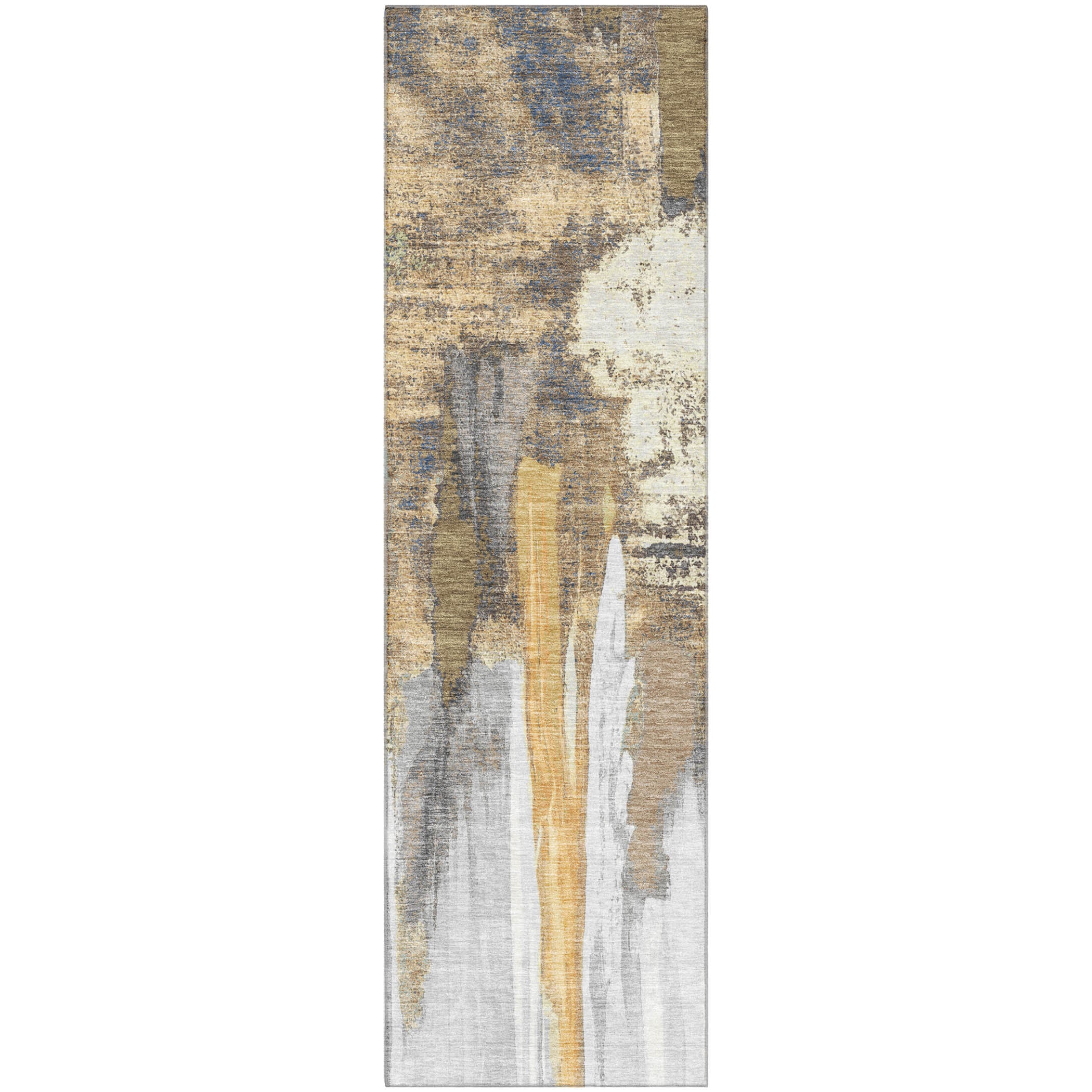 Luang Prabang Machine Washable Transitional Taupe Brown Rug 2'3" x 7'6" #shape_Runner