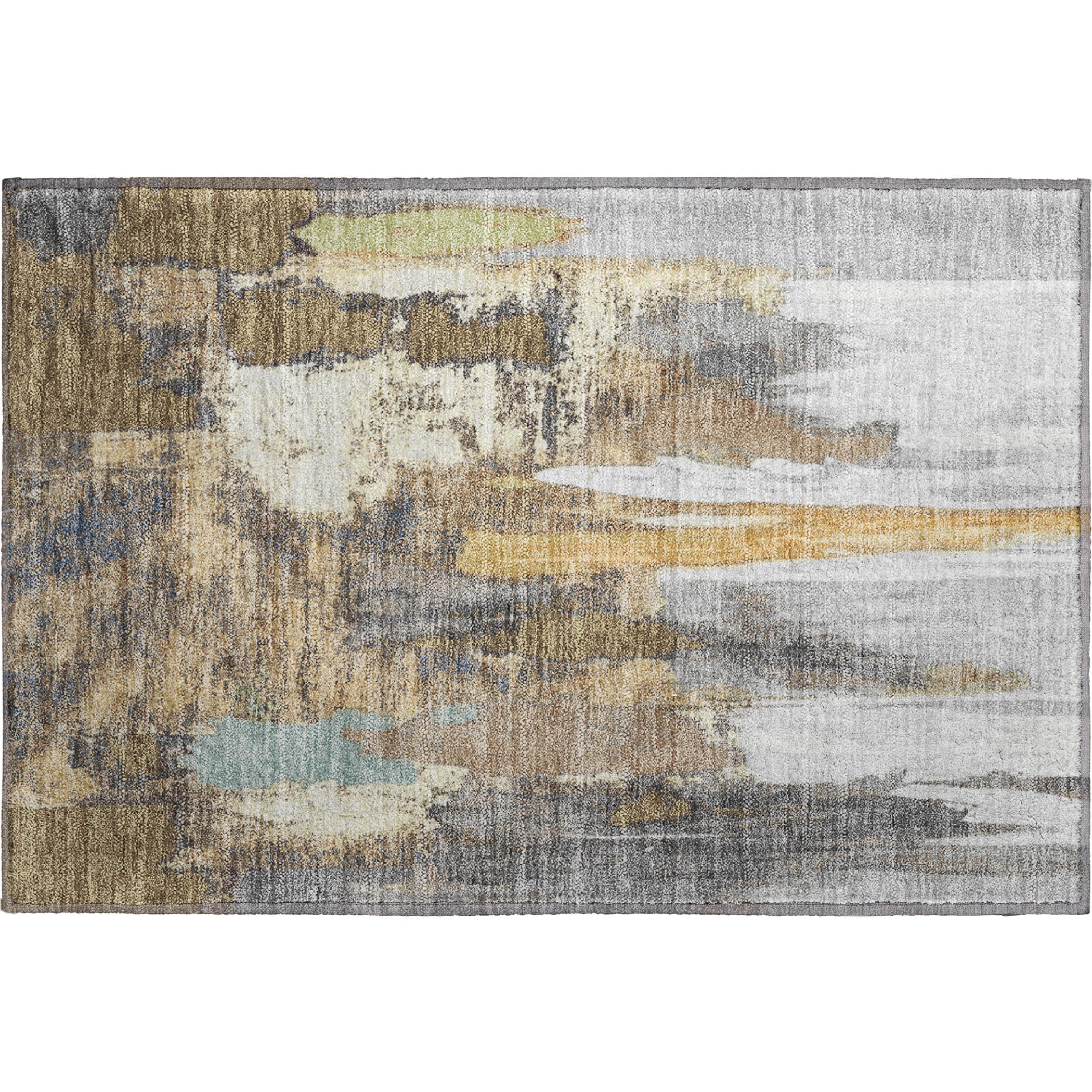 Luang Prabang Machine Washable Transitional Taupe Brown Rug 1'8" x 2'6" #shape_Rectangle