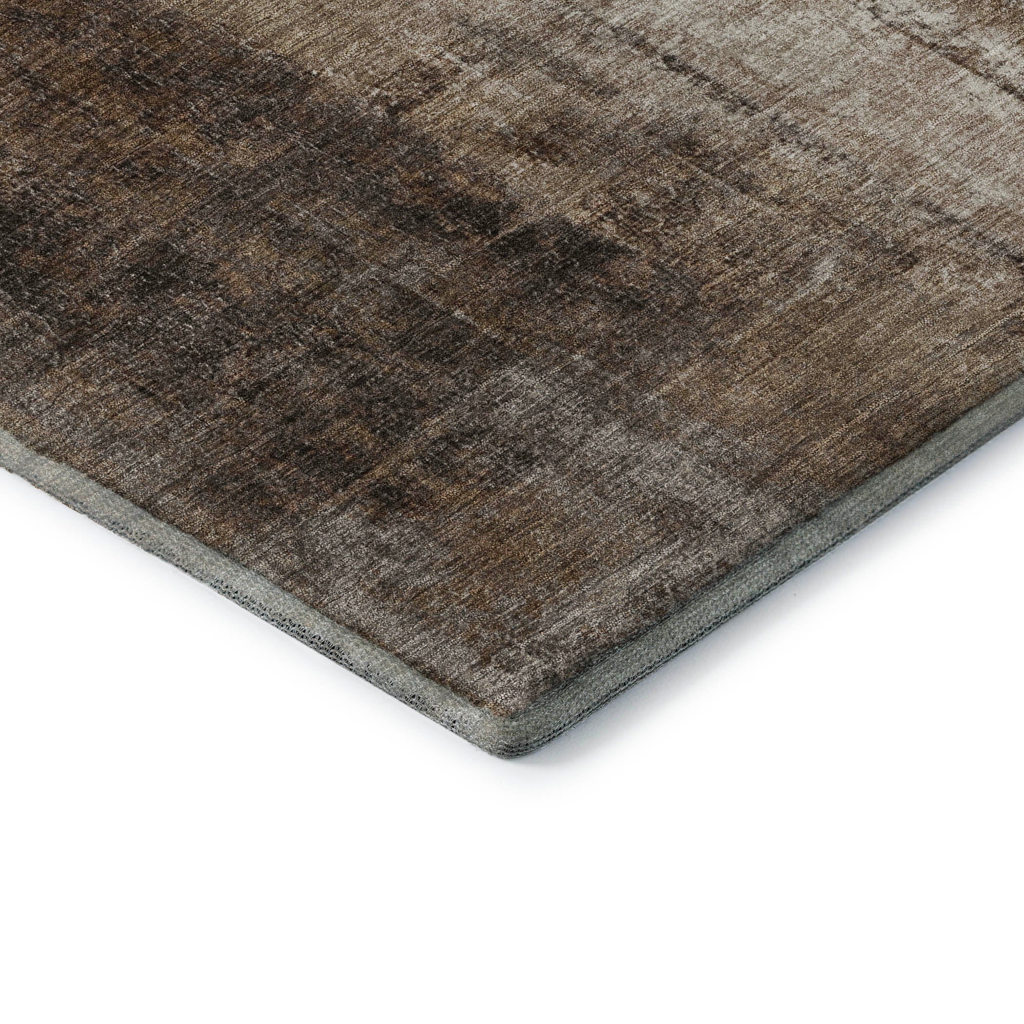 Mdina Machine Washable Transitional Brown Rug 1'8" x 2'6" #shape_Rectangle