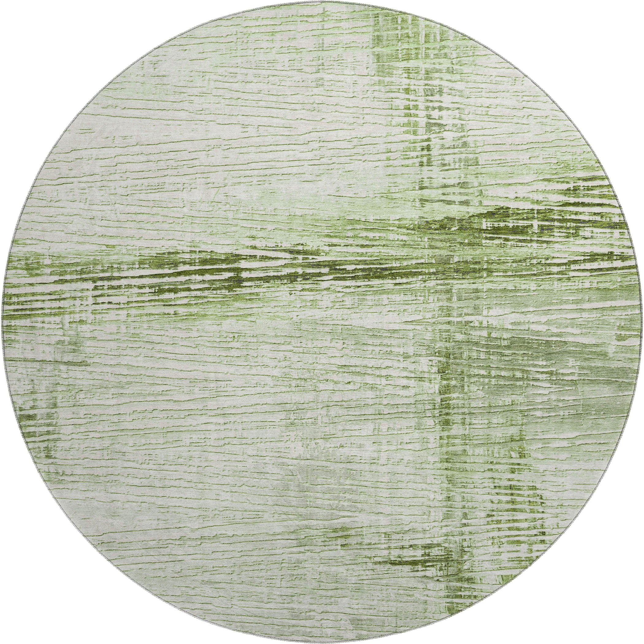 Dubrovnik Machine Washable Transitional Aloe Green Rug 8' x 8' #shape_Round
