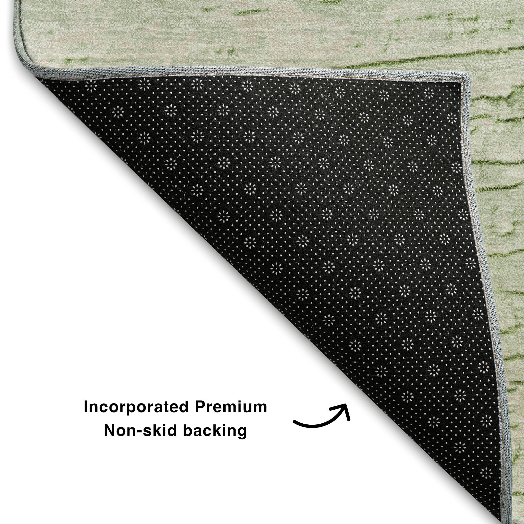 Dubrovnik Machine Washable Transitional Aloe Green Rug 1'8" x 2'6" #shape_Rectangle
