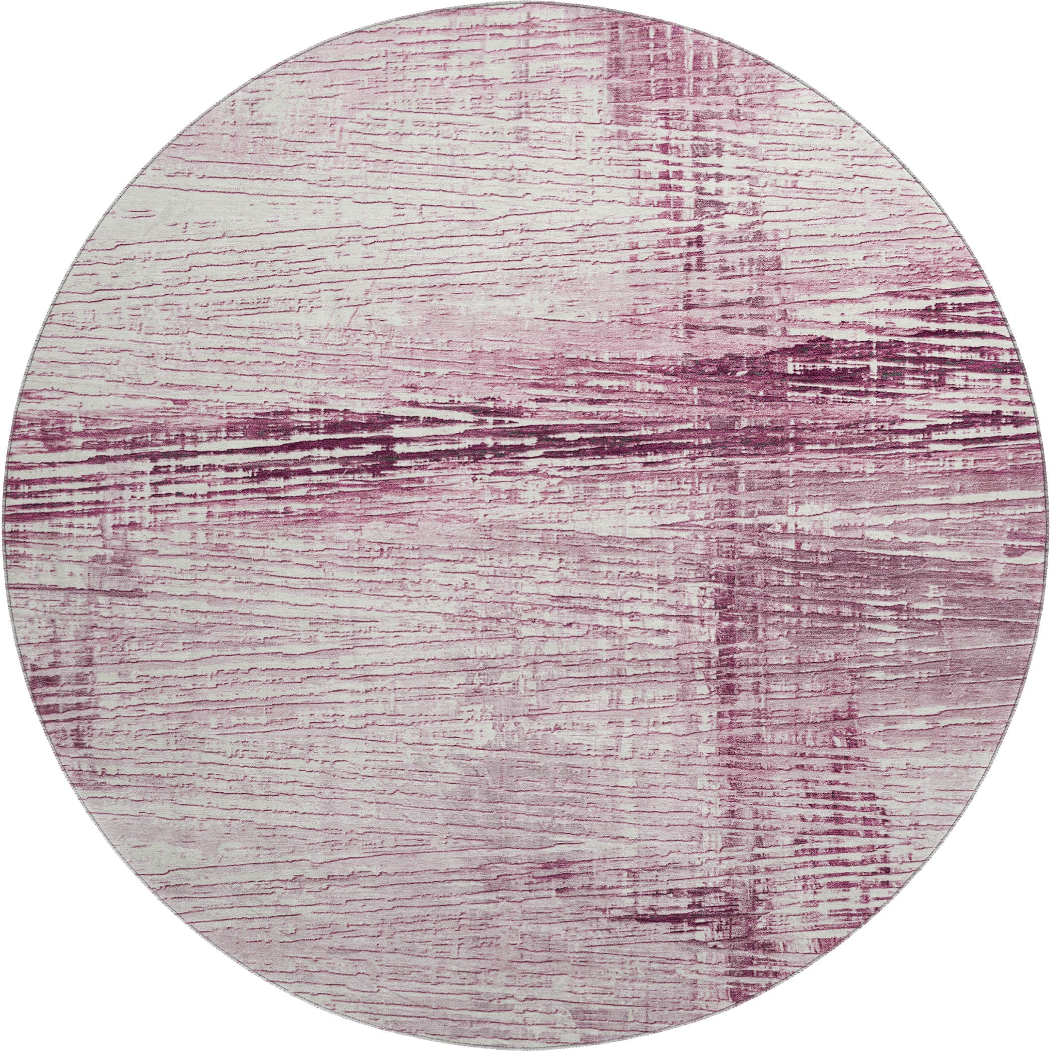 Dubrovnik Machine Washable Transitional Blush Pink Rug 8' x 8' #shape_Round