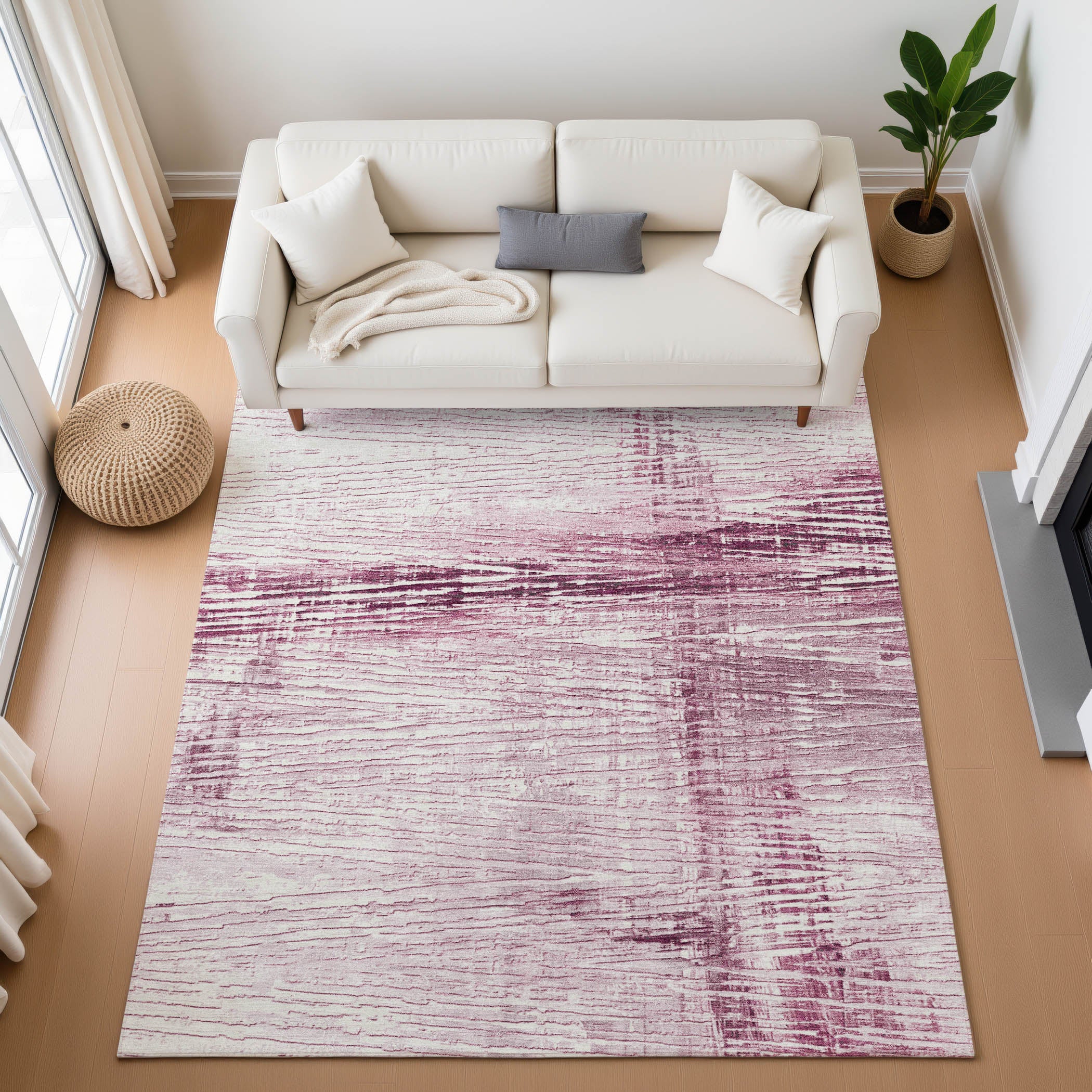Dubrovnik Machine Washable Transitional Blush Pink Rug 2'6" x 3'10" #shape_Rectangle