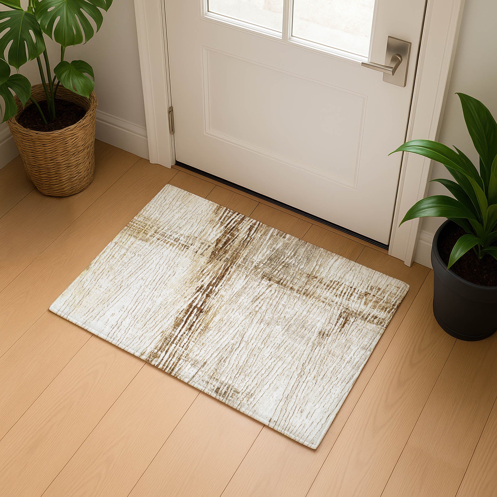 Dubrovnik Machine Washable Transitional Ivory Rug 1'8" x 2'6" #shape_Rectangle