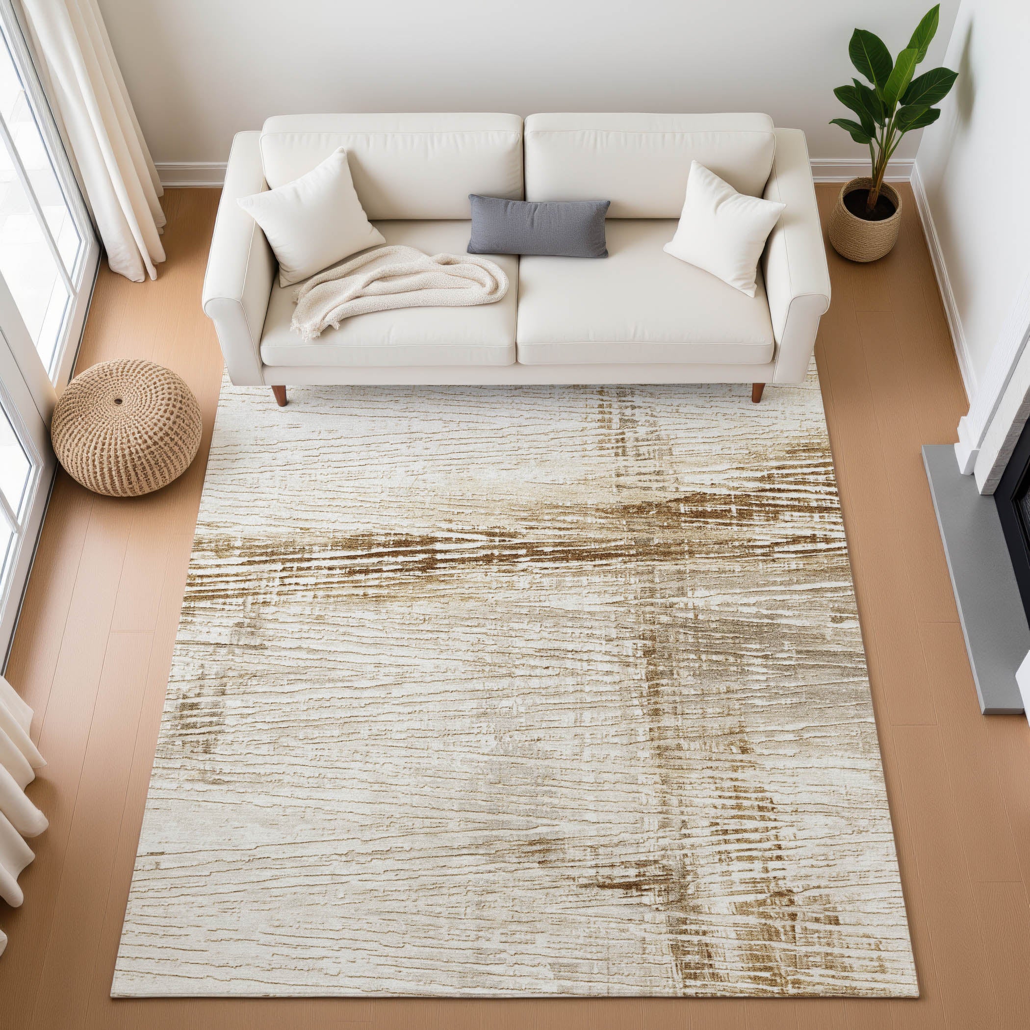 Dubrovnik Machine Washable Transitional Ivory Rug 2'6" x 3'10" #shape_Rectangle