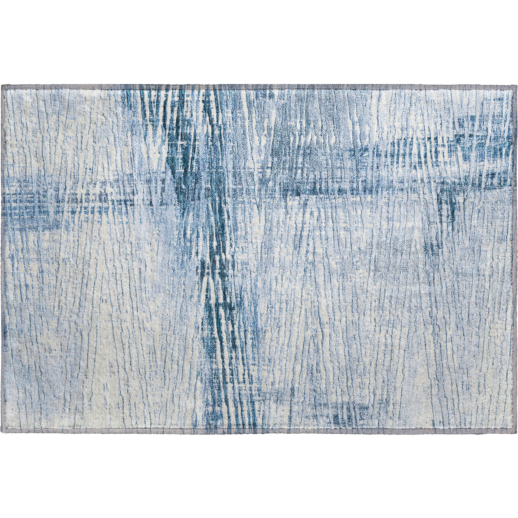 Dubrovnik Machine Washable Transitional Sky Blue Rug 1'8" x 2'6" #shape_Rectangle