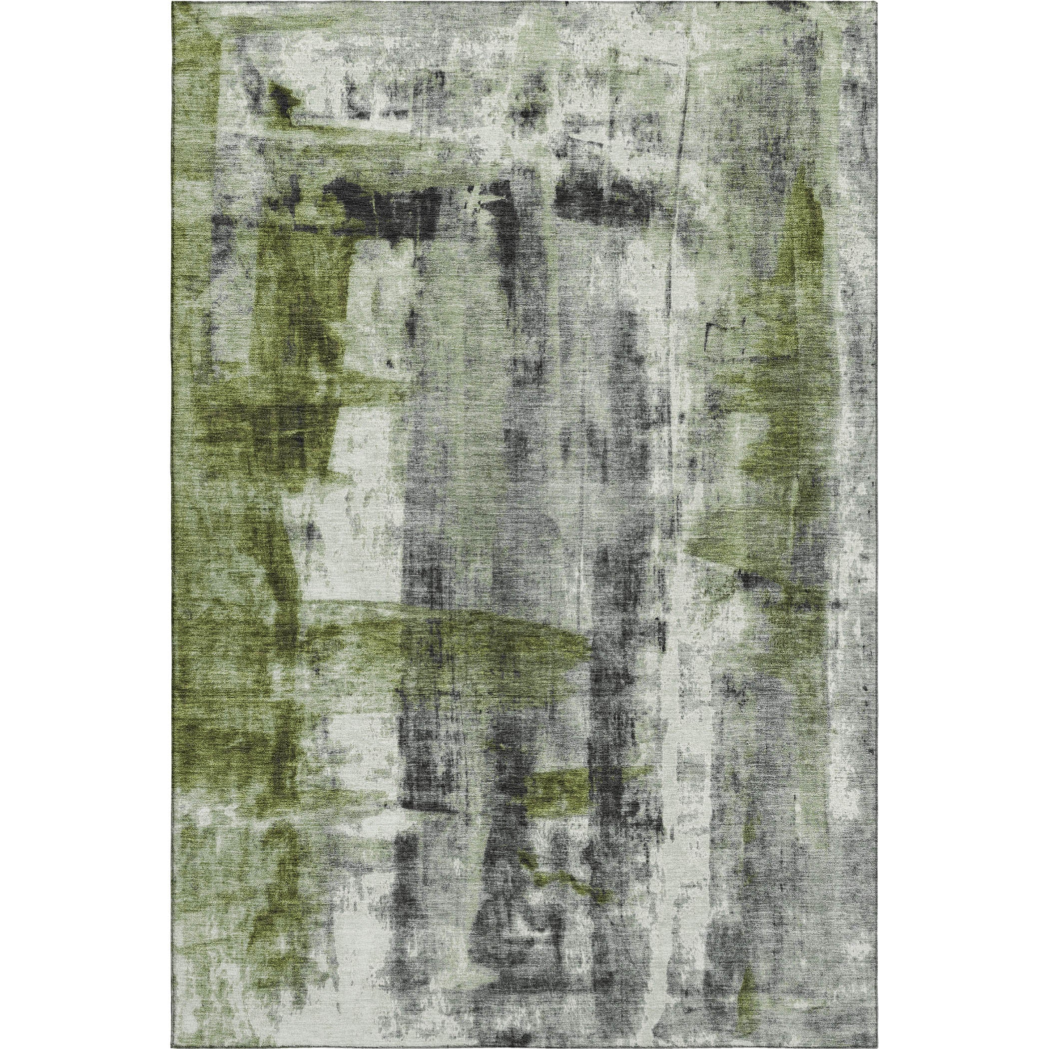 Salzburg Machine Washable Transitional Olive Green Rug 2'6" x 3'10" #shape_Rectangle