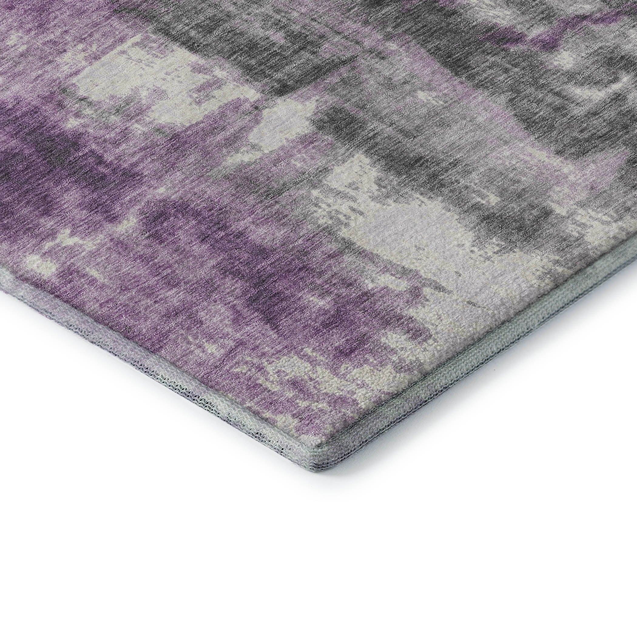 Salzburg Machine Washable Transitional Purple Rug 1'8" x 2'6" #shape_Rectangle