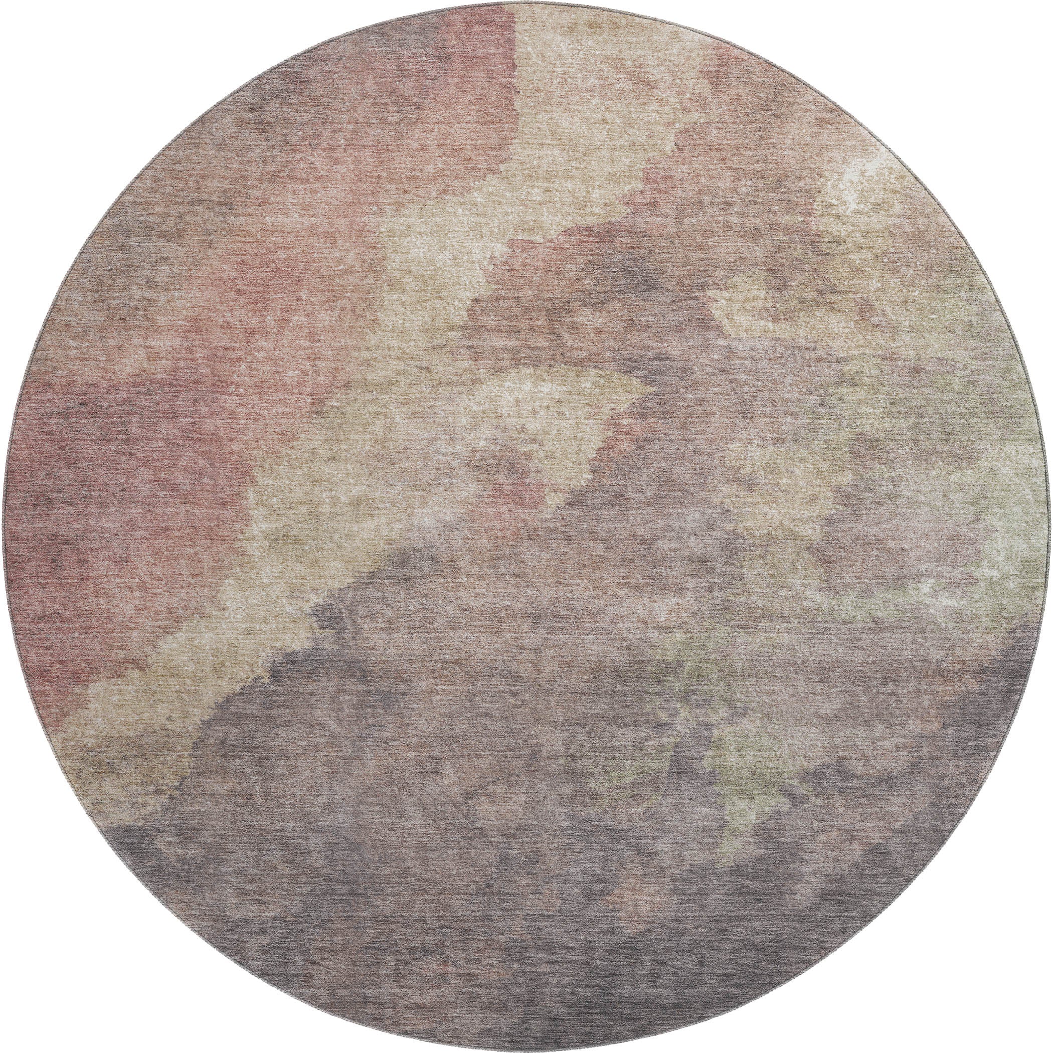 Baku Machine Washable Transitional Copper Orange Rug 8' x 8' #shape_Round