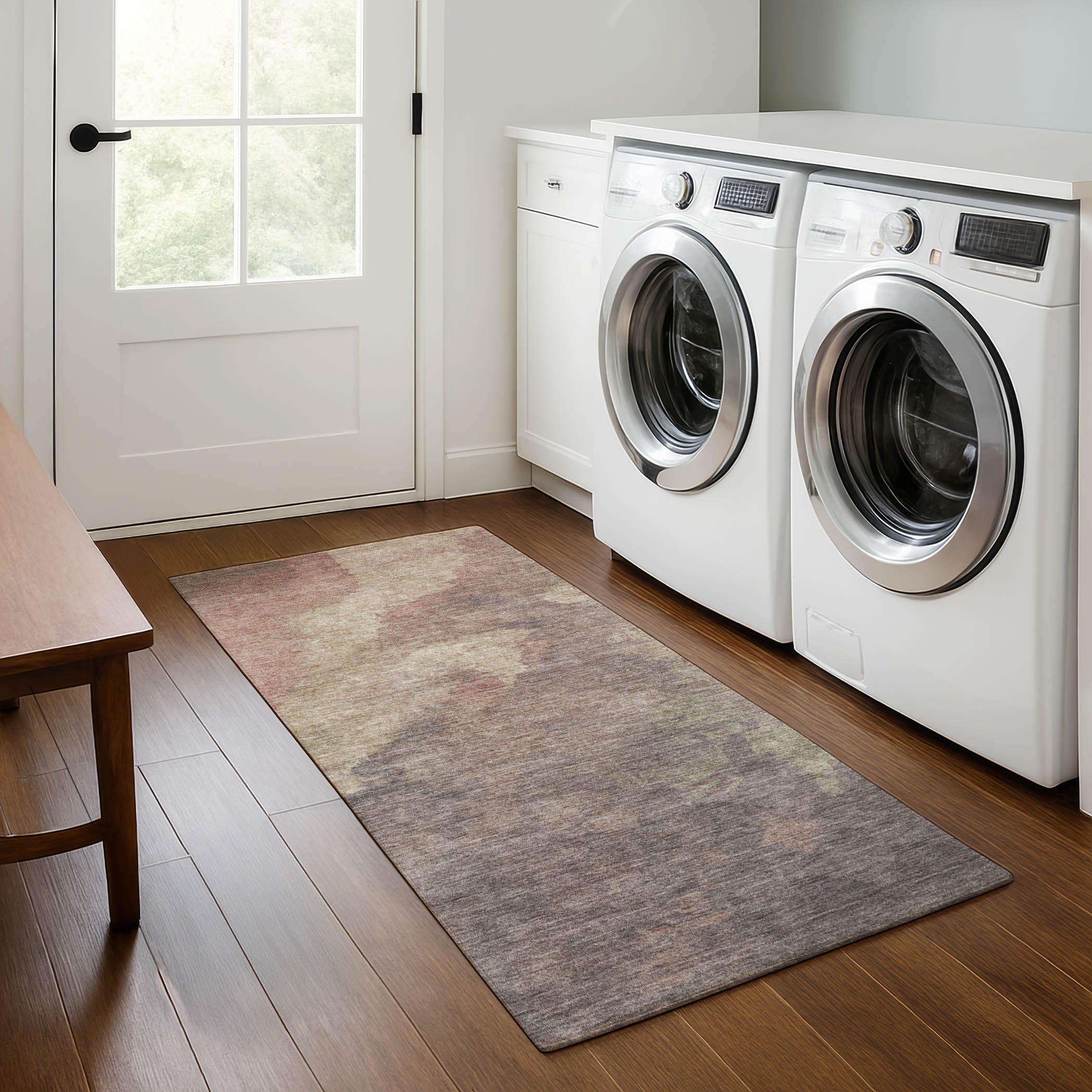 Baku Machine Washable Transitional Copper Orange Rug 2'3" x 7'6" #shape_Runner