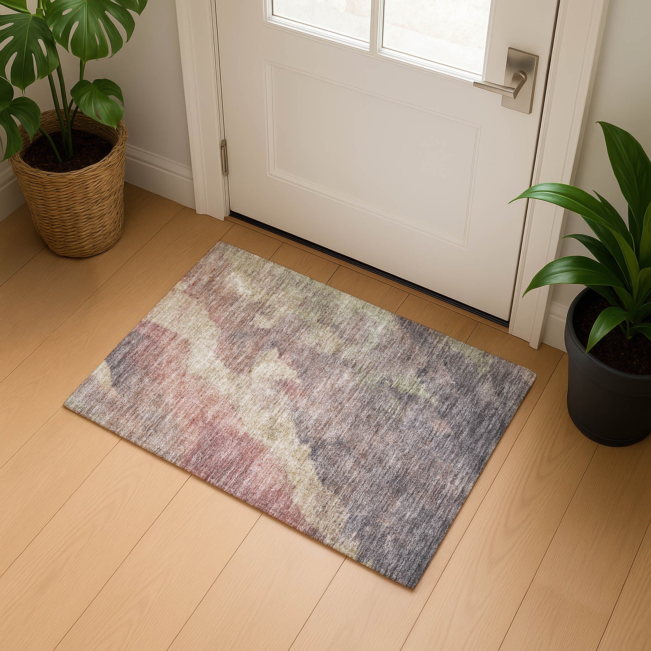 Baku Machine Washable Transitional Copper Orange Rug 1'8" x 2'6" #shape_Rectangle