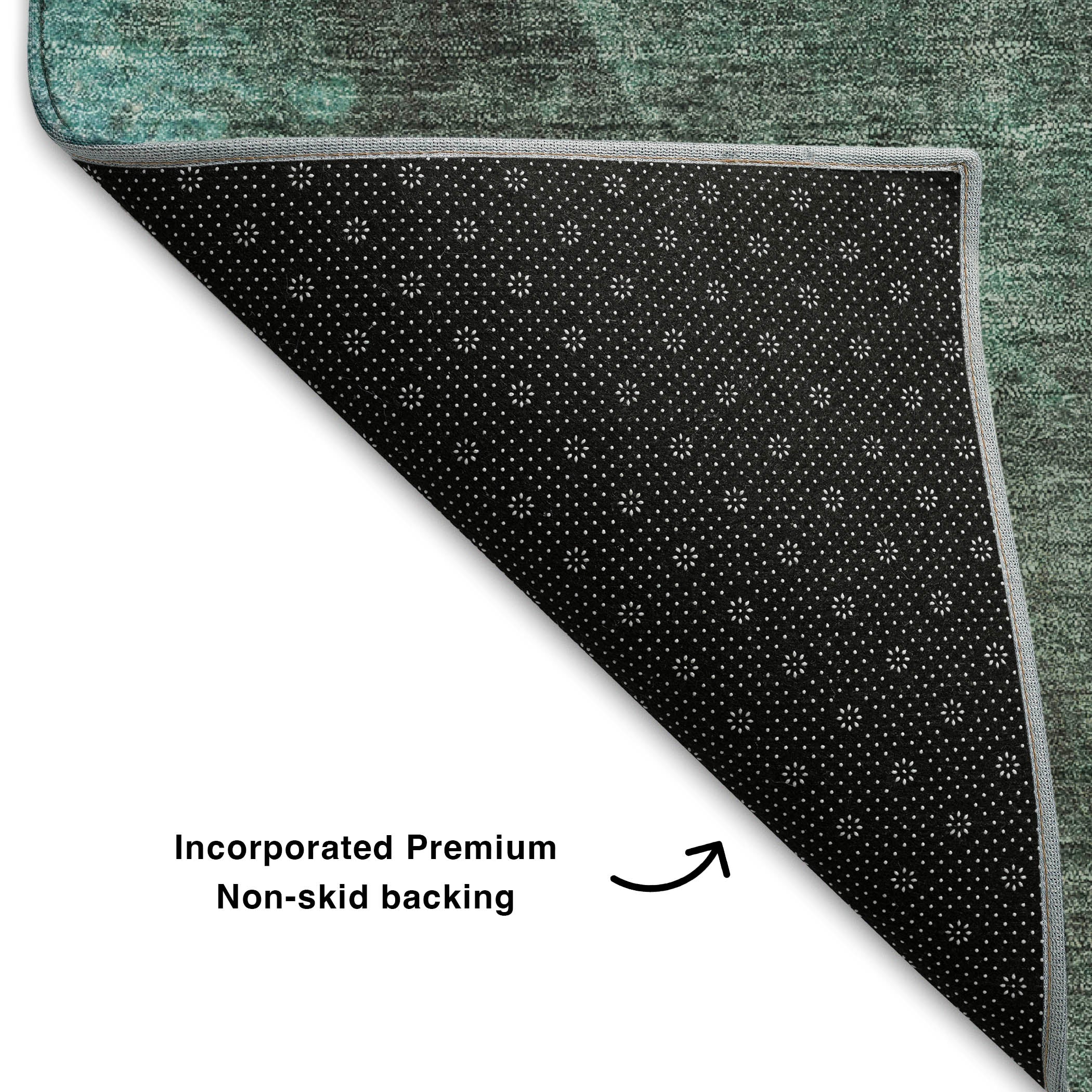 Baku Machine Washable Transitional Teal Rug 1'8" x 2'6" #shape_Rectangle