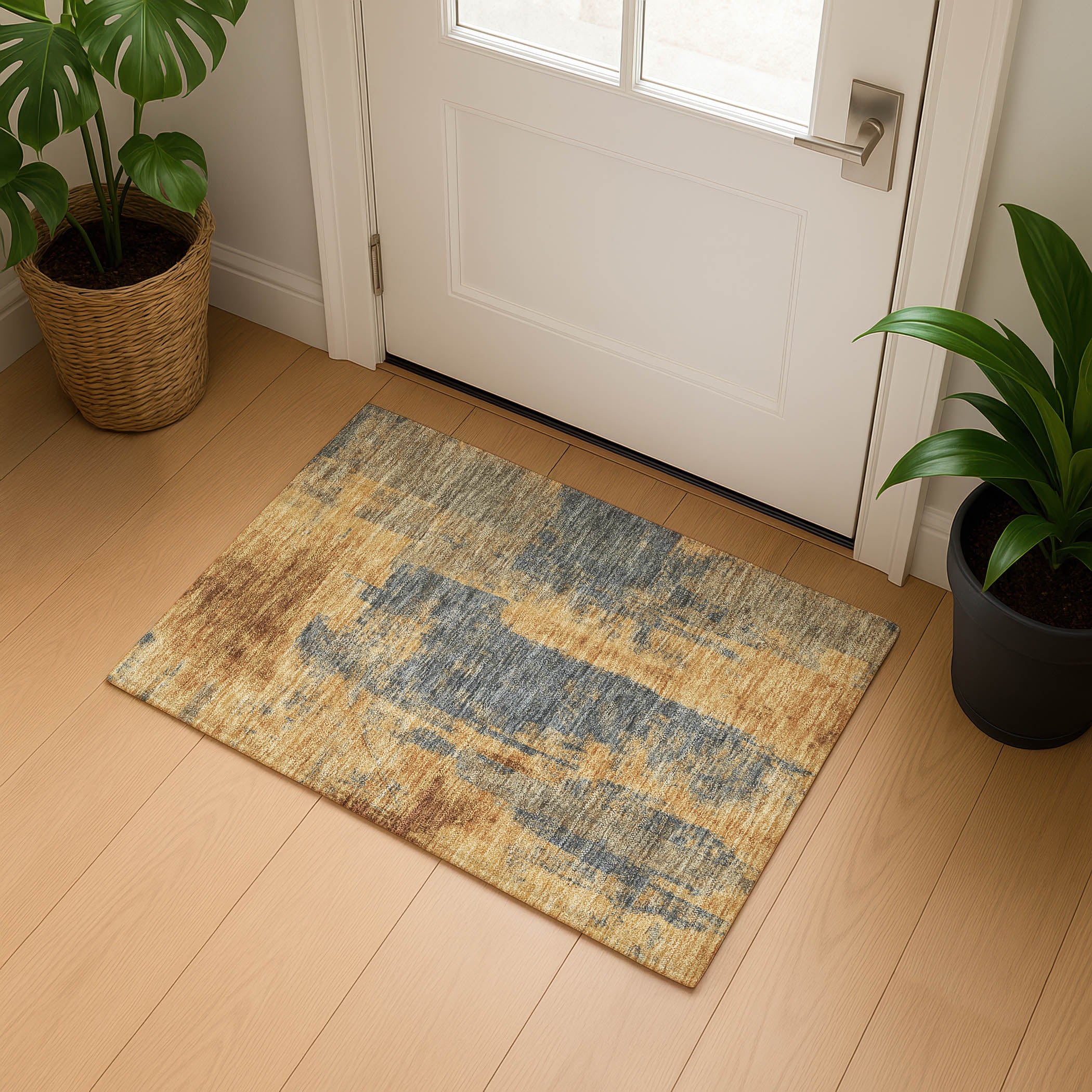 Salzburg Machine Washable Transitional Gold Rug 1'8" x 2'6" #shape_Rectangle