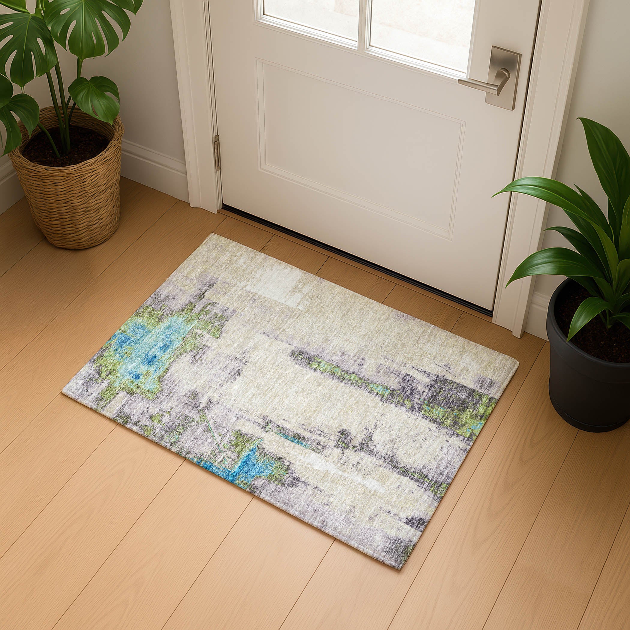 Salzburg Machine Washable Transitional Linen Ivory Rug 1'8" x 2'6" #shape_Rectangle