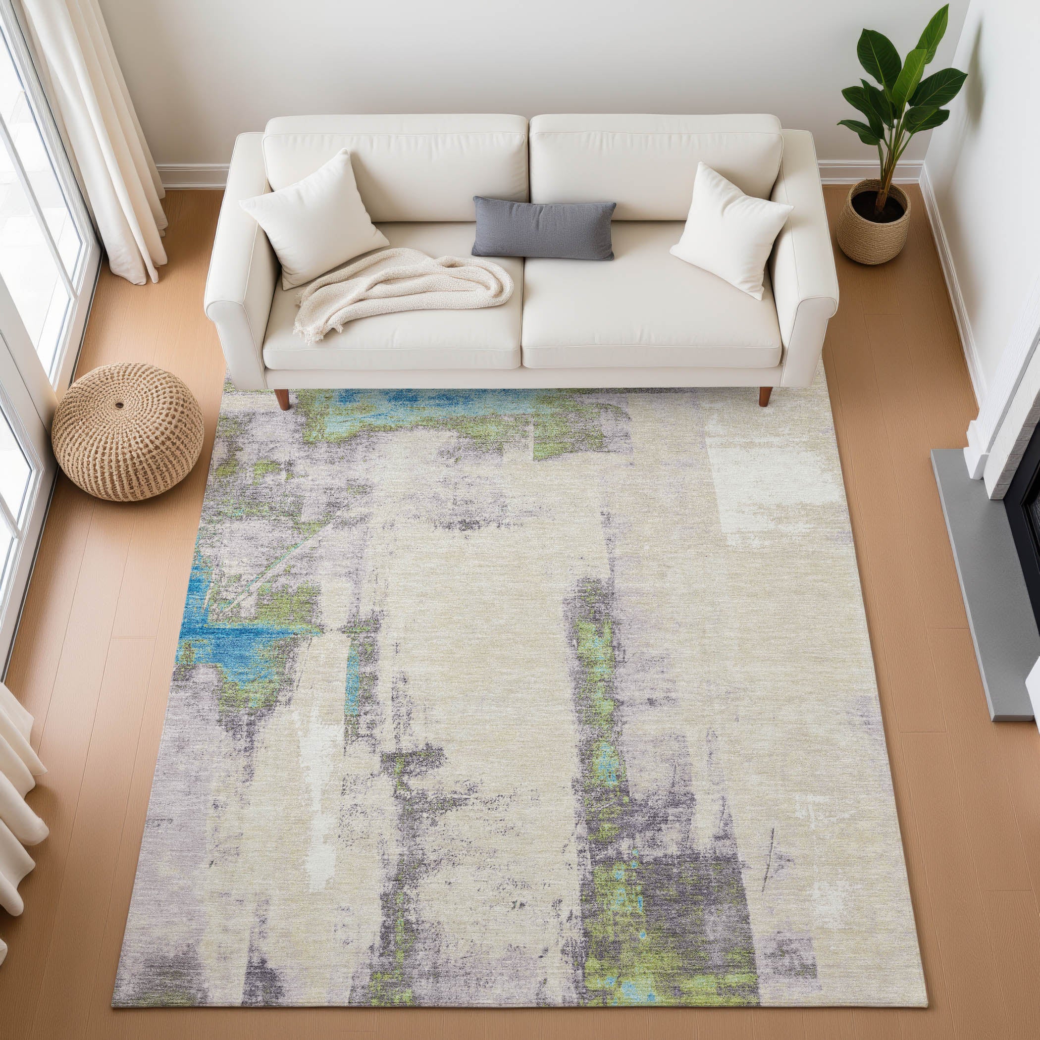 Salzburg Machine Washable Transitional Linen Ivory Rug 2'6" x 3'10" #shape_Rectangle