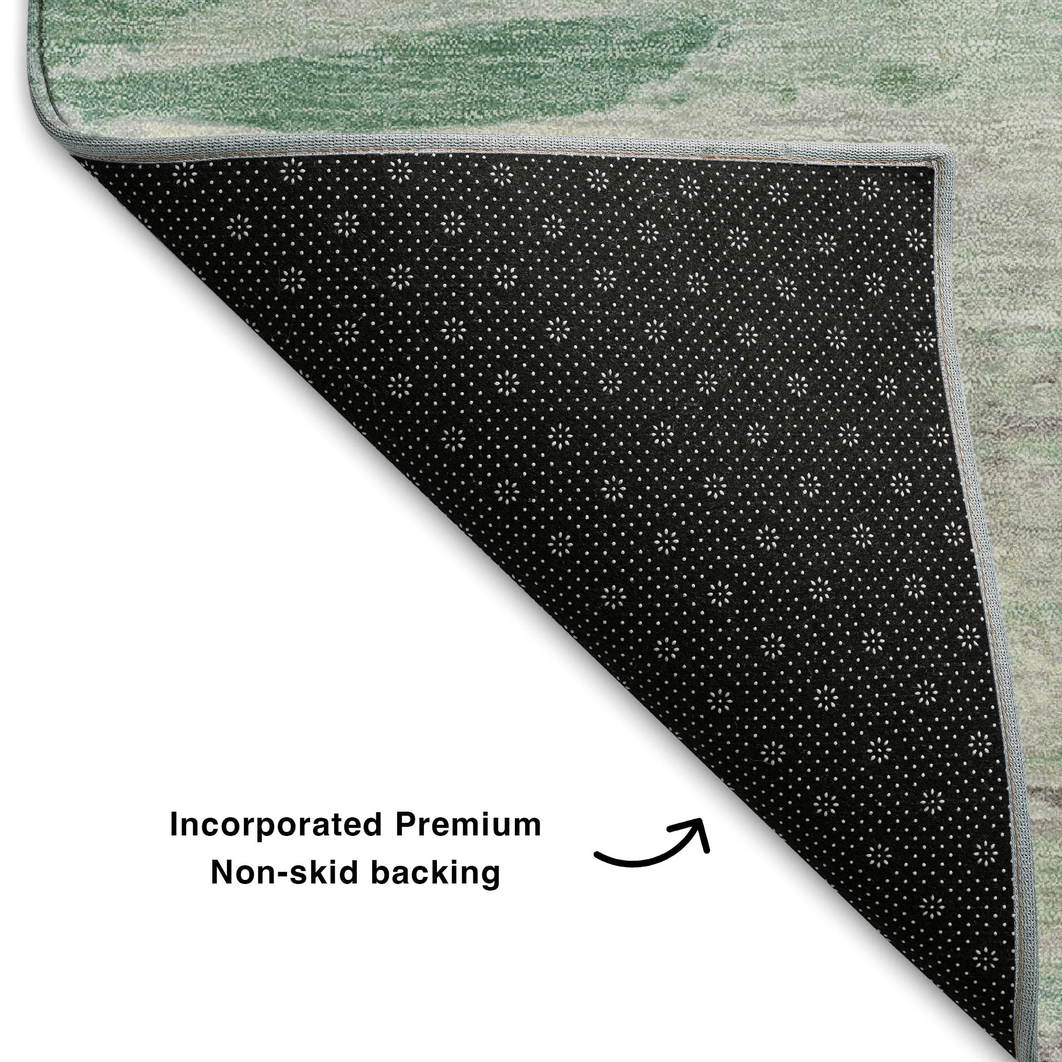 Sarajevo Machine Washable Transitional Aloe Green Rug 1'8" x 2'6" #shape_Rectangle