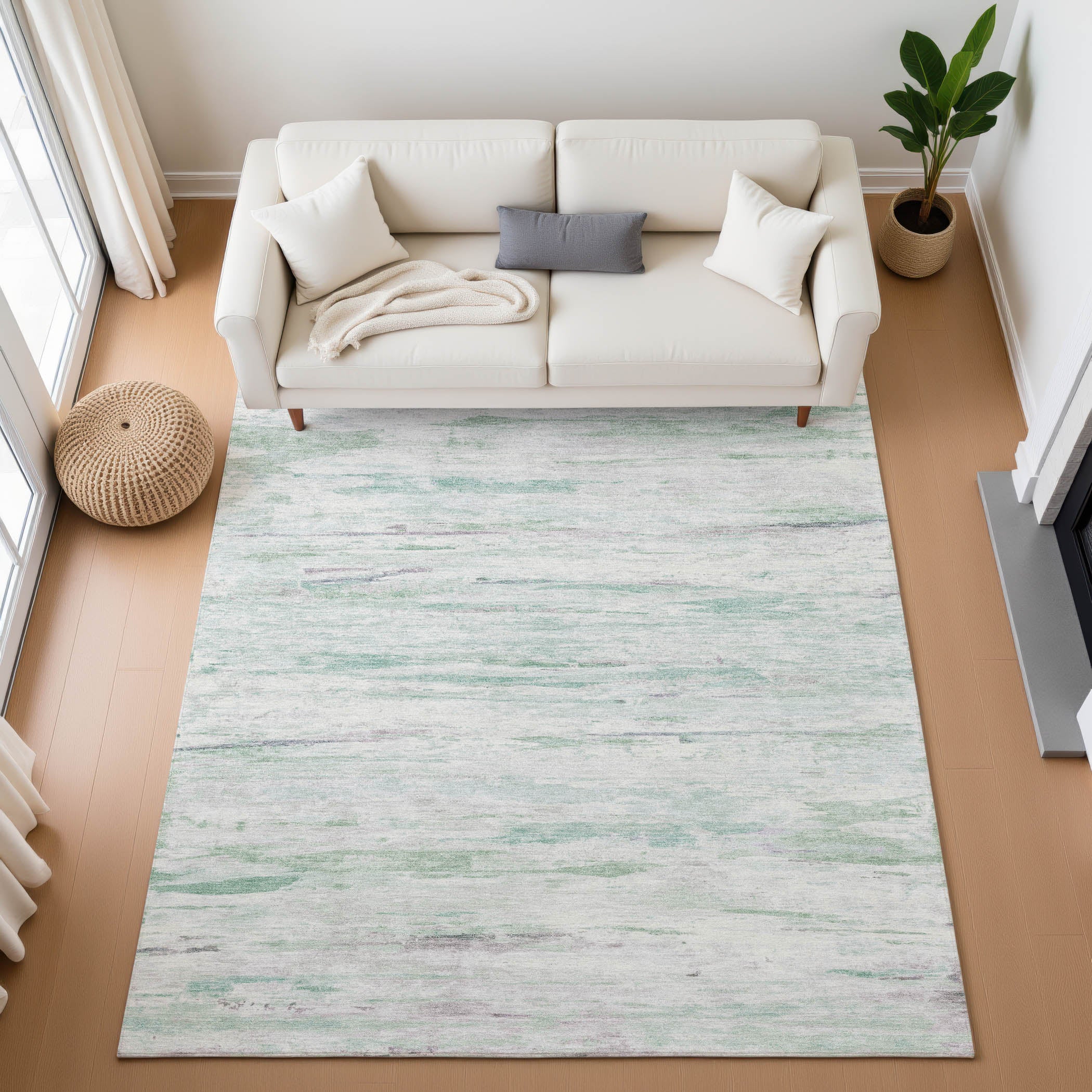 Sarajevo Machine Washable Transitional Aloe Green Rug 2'6" x 3'10" #shape_Rectangle
