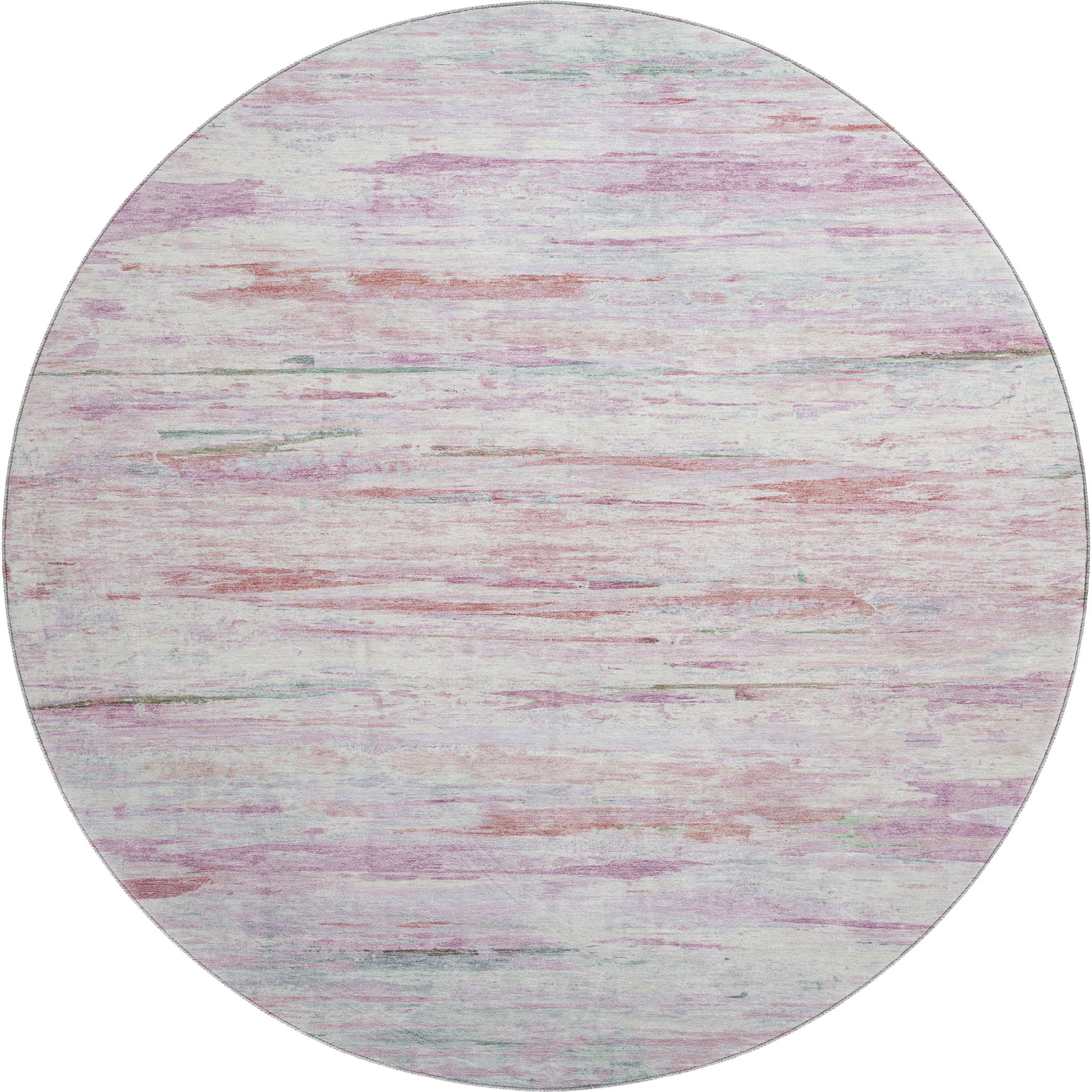 Sarajevo Machine Washable Transitional Blush Pink Rug 8' x 8' #shape_Round