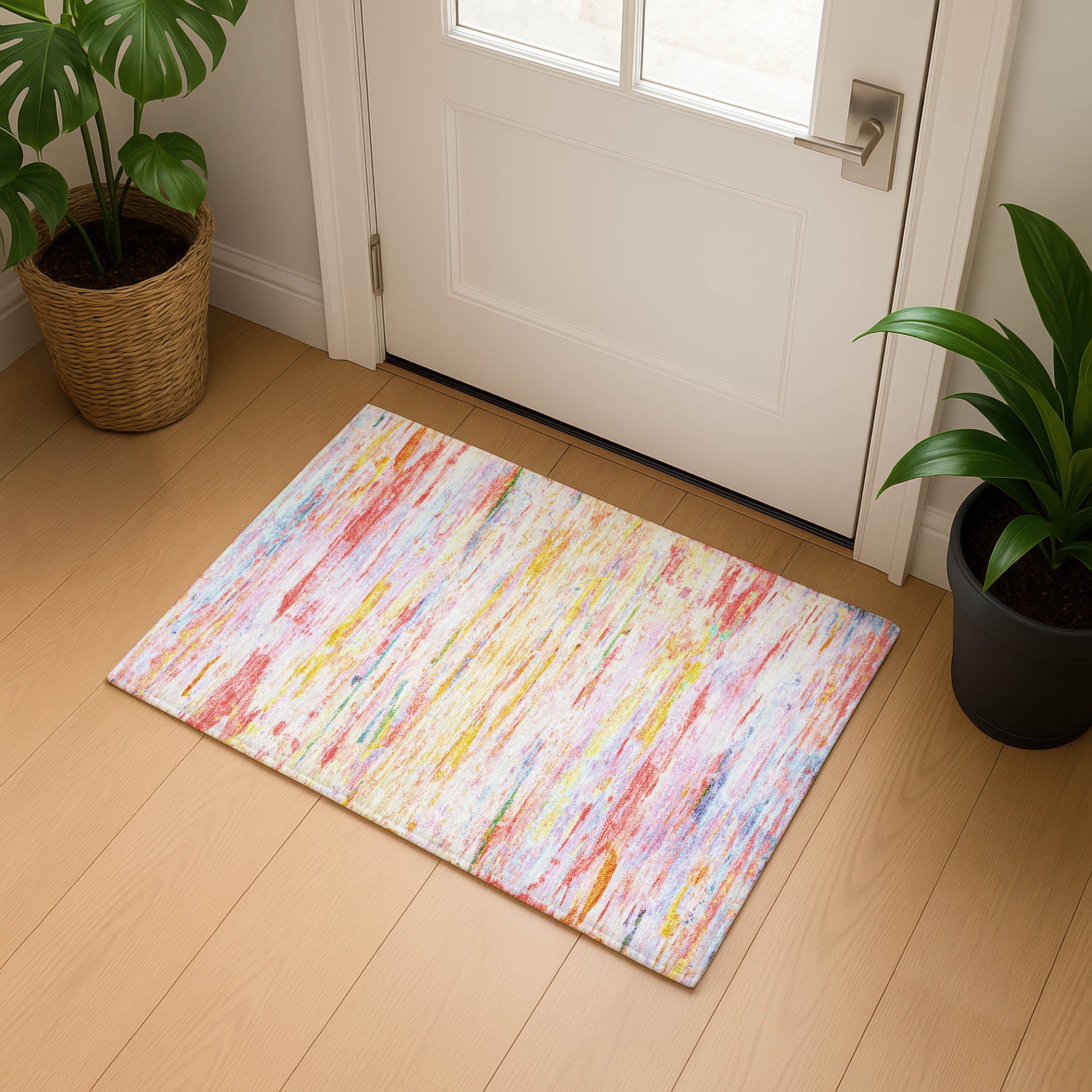 Sarajevo Machine Washable Transitional Coral Orange Rug 1'8" x 2'6" #shape_Rectangle