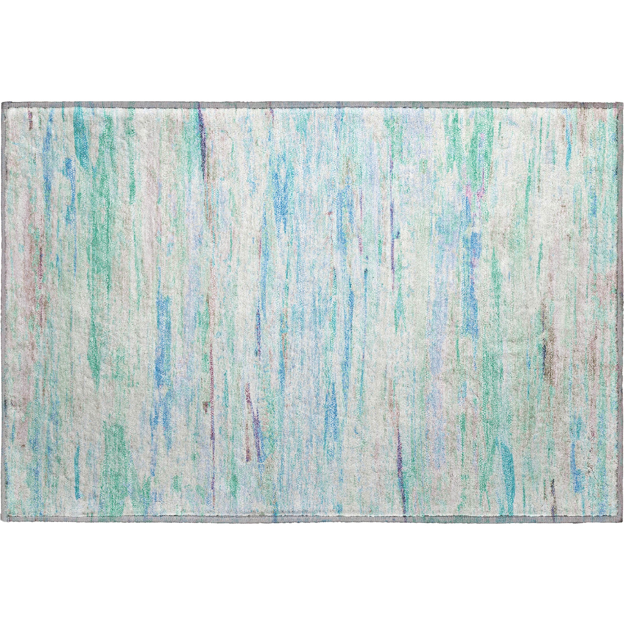 Sarajevo Machine Washable Transitional Teal Rug 1'8" x 2'6" #shape_Rectangle