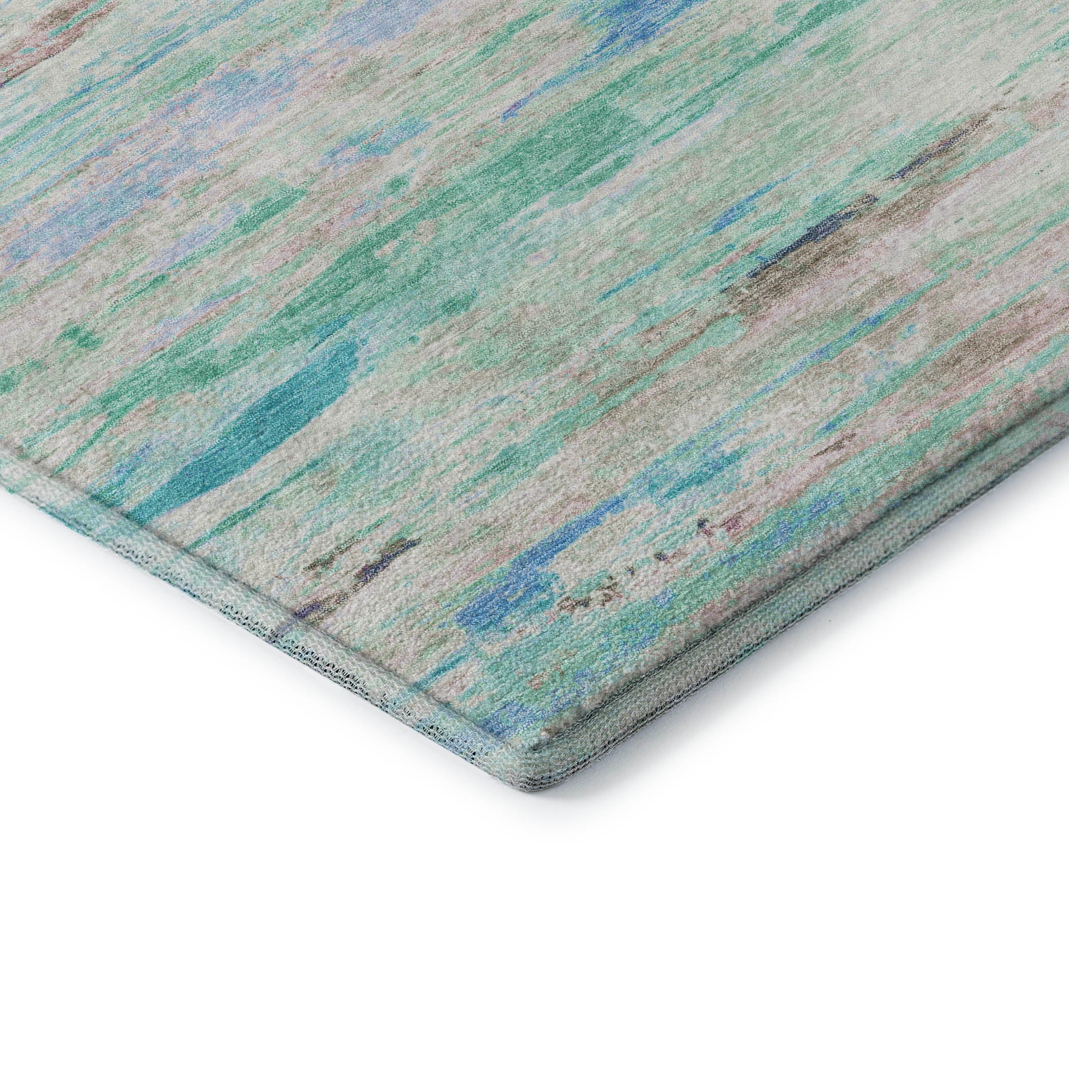 Sarajevo Machine Washable Transitional Teal Rug 1'8" x 2'6" #shape_Rectangle