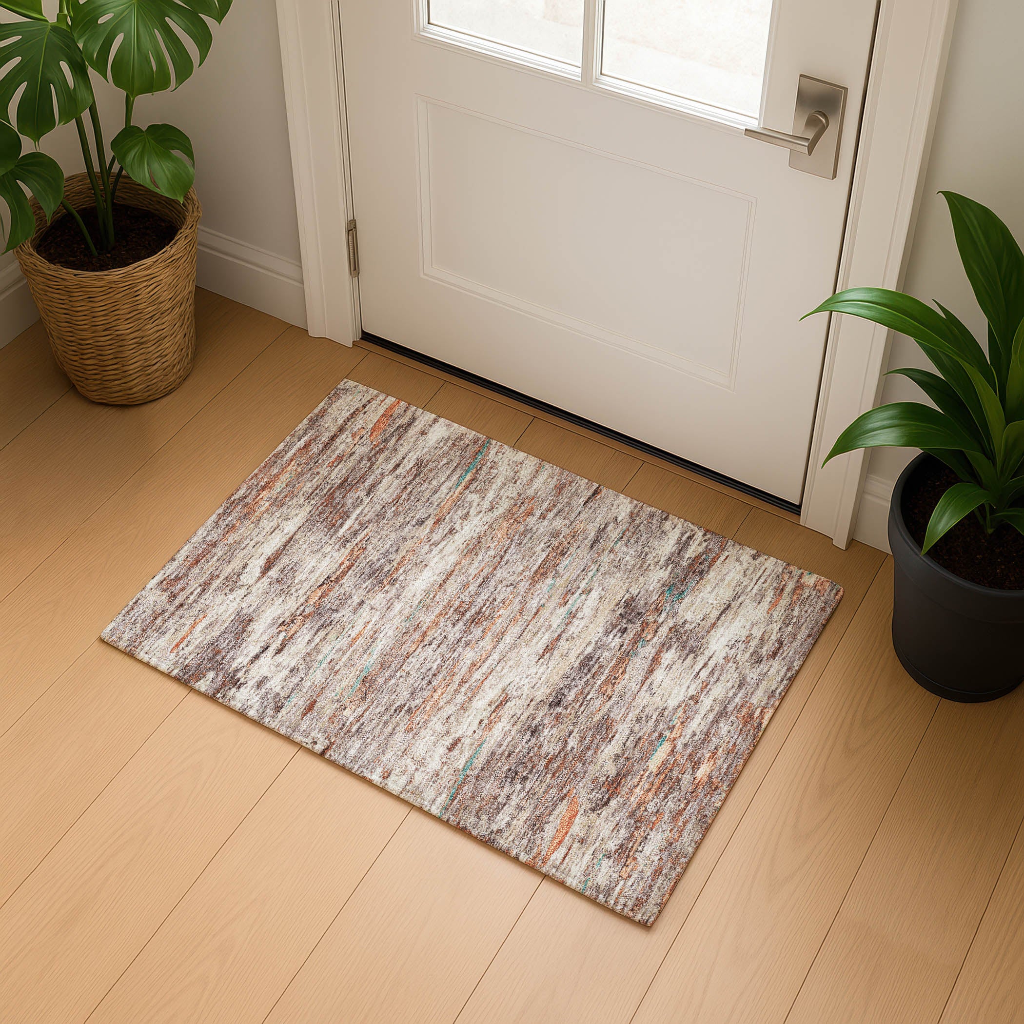 Sarajevo Machine Washable Transitional Terracotta Orange Rug 1'8" x 2'6" #shape_Rectangle