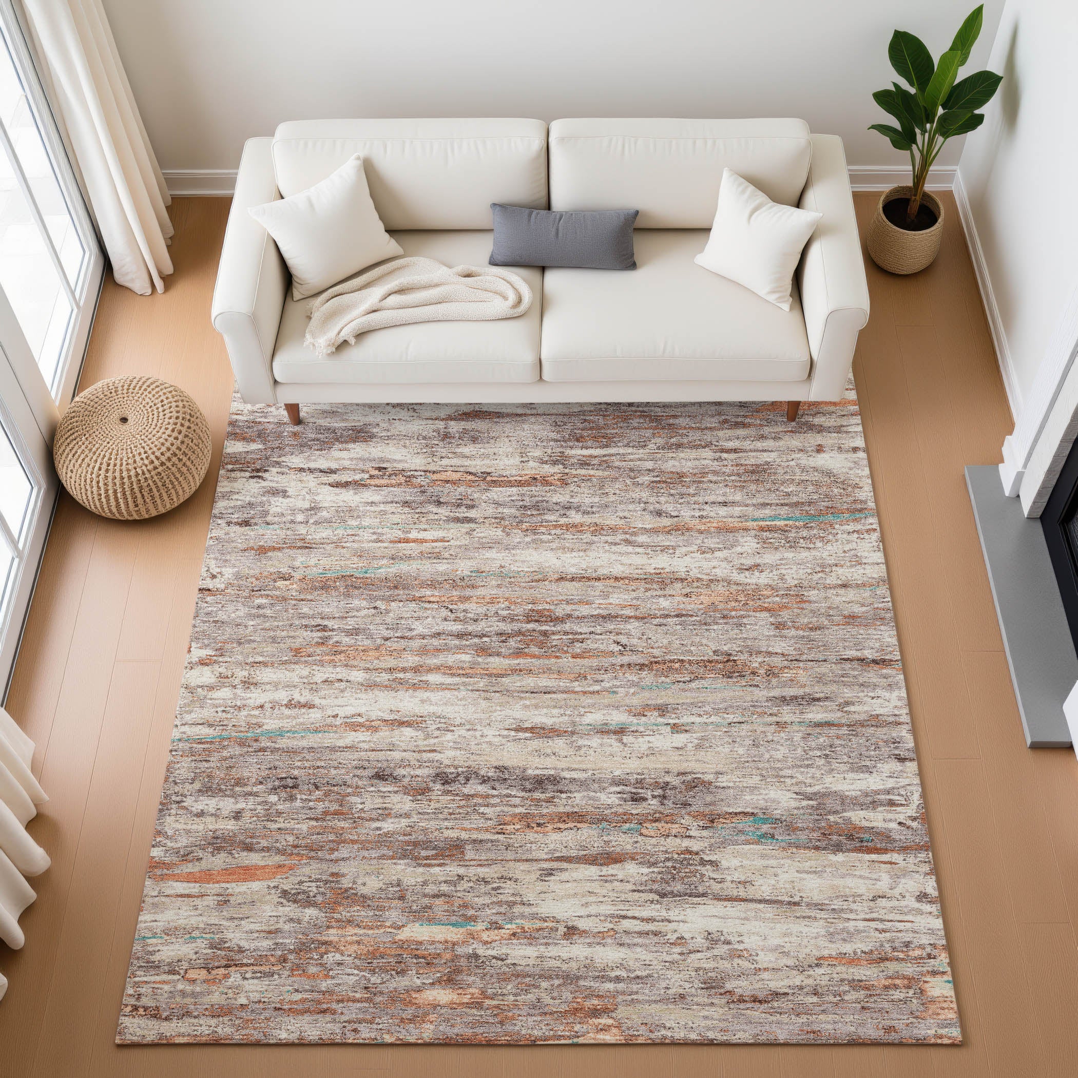 Sarajevo Machine Washable Transitional Terracotta Orange Rug 2'6" x 3'10" #shape_Rectangle