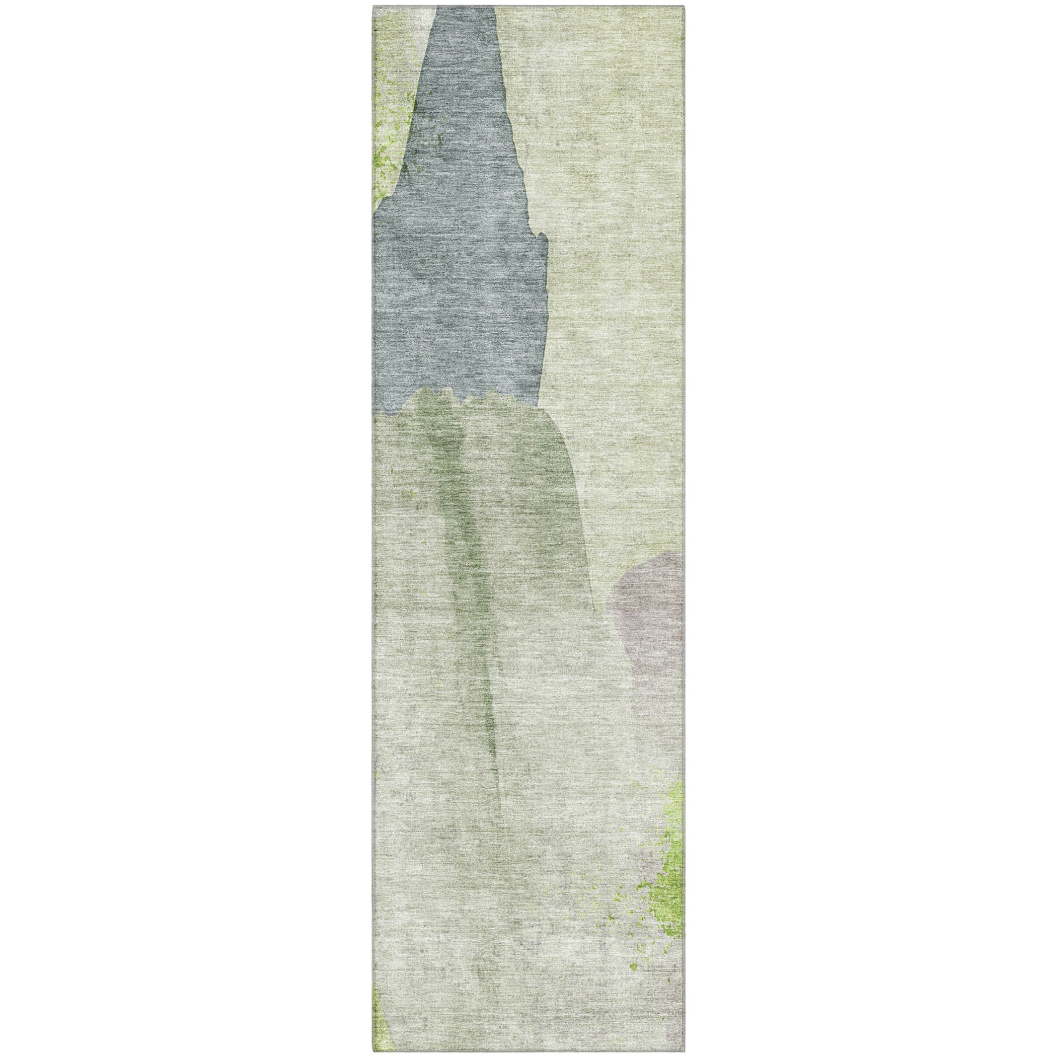 Mostar Machine Washable Transitional Aloe Green Rug 2'3" x 7'6" #shape_Runner